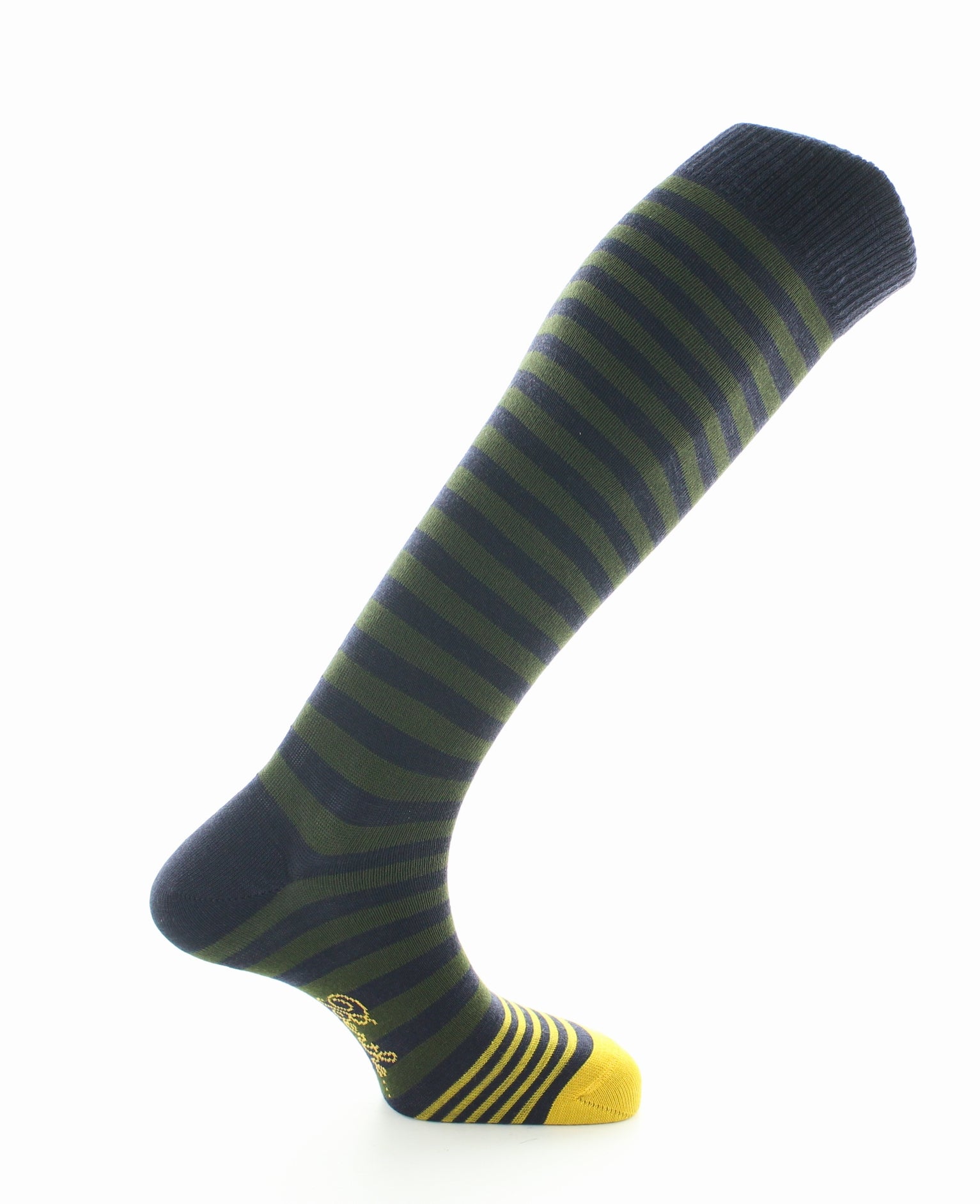 Mi-bas en laine pour homme Berthe Marine Kaki Jaune MARINE/KAKI