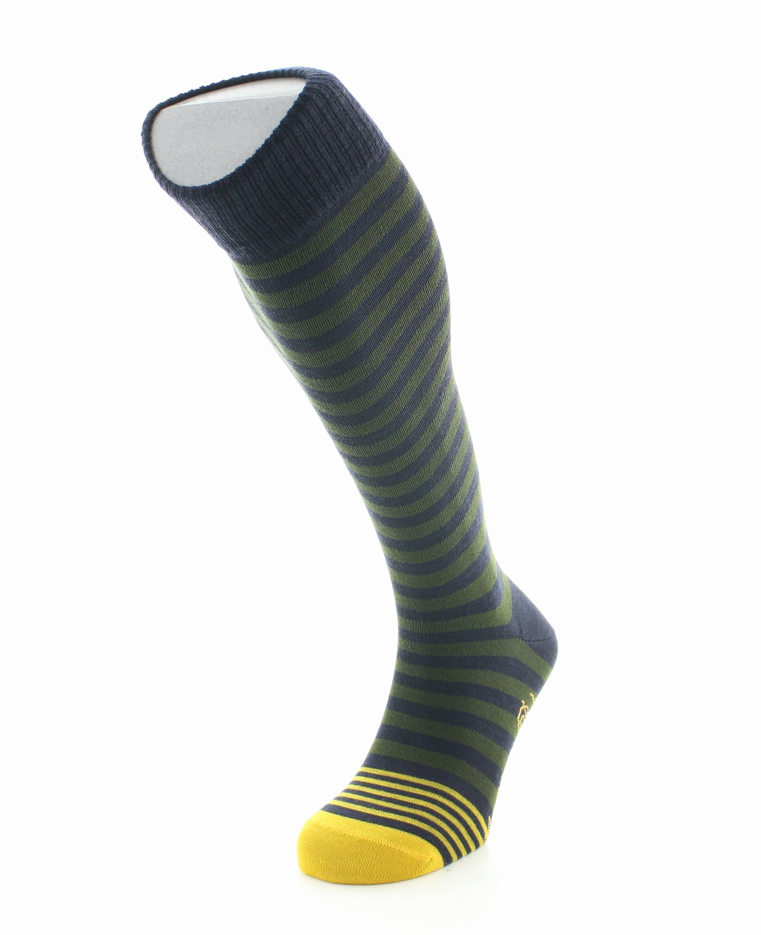 Mi-bas en laine pour homme Berthe Marine Kaki Jaune MARINE/KAKI