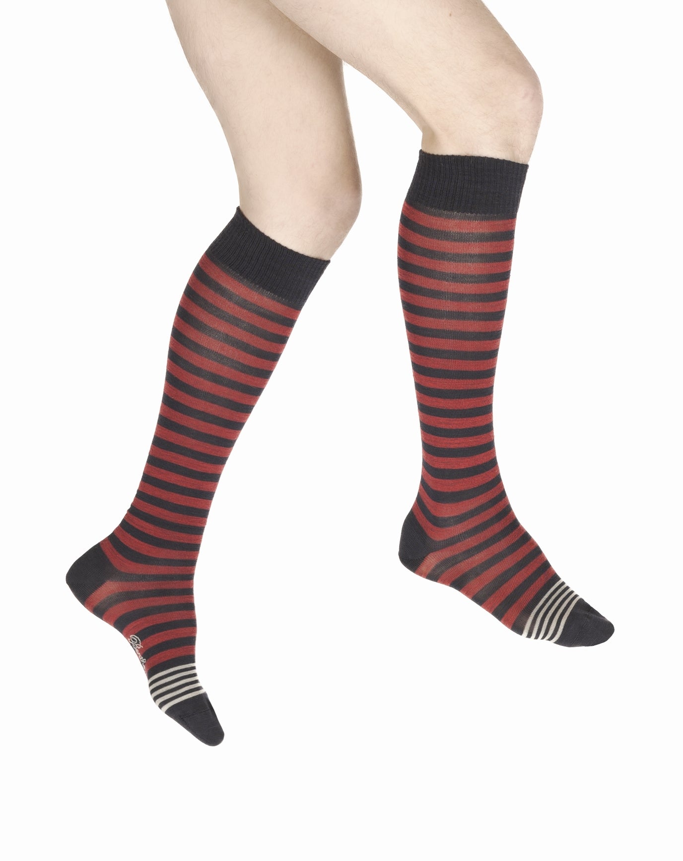 Mi-bas en laine pour homme Berthe Marine Rouge Écru MARINE/ROUGE