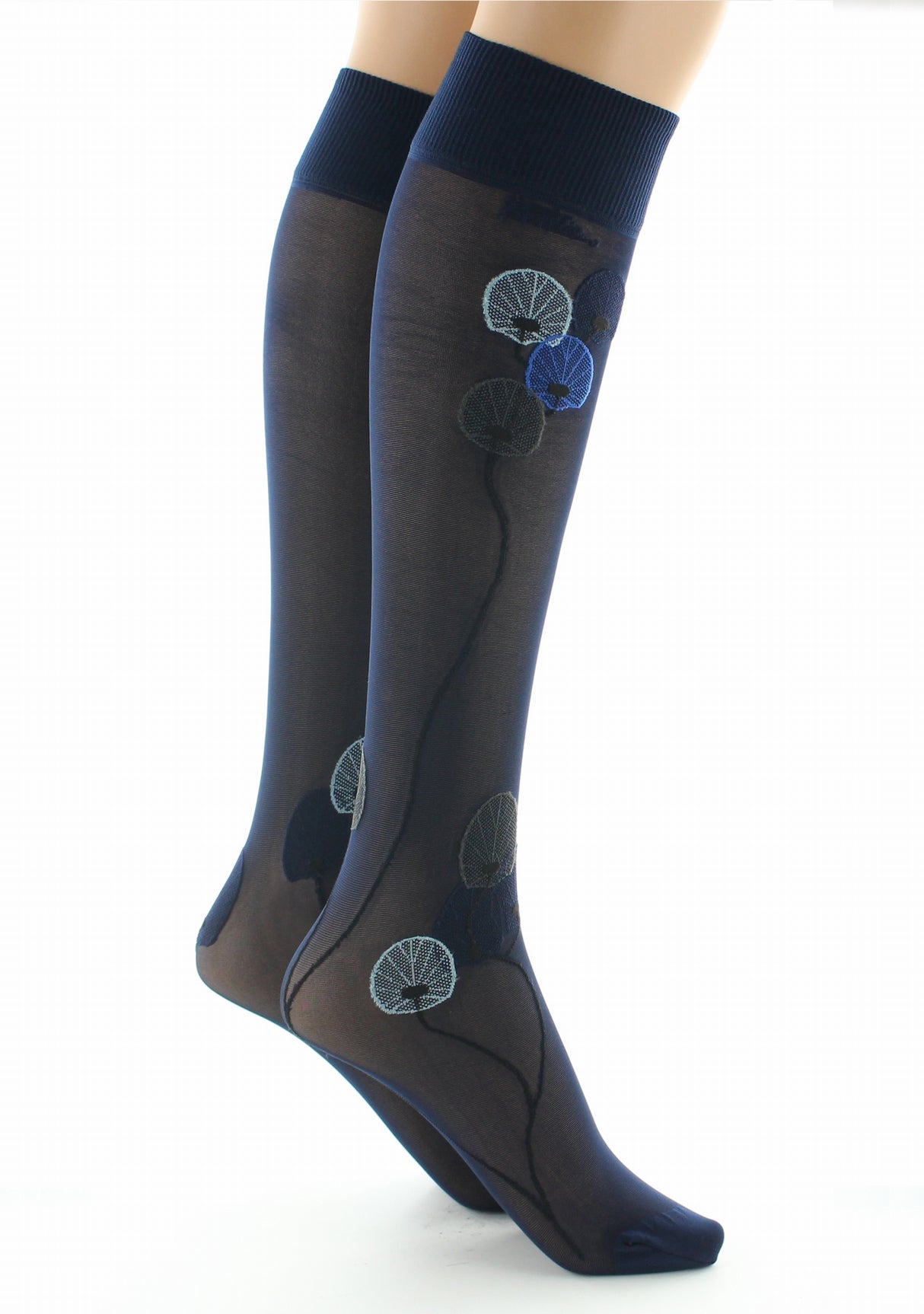 Mi-bas femme 30D marine monnaie du pape bleu MARINE/BLEU