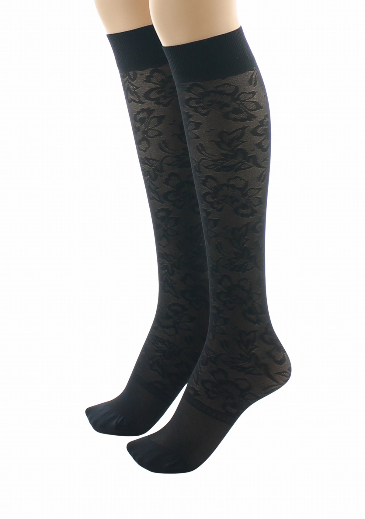Mi-bas fins 40 deniers Berthe Dentelle Noir NOIR