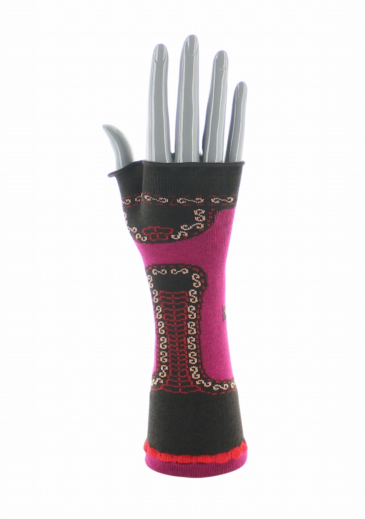 Mitaines femme coton Berthe Veste Napoléonienne FUCHSIA
