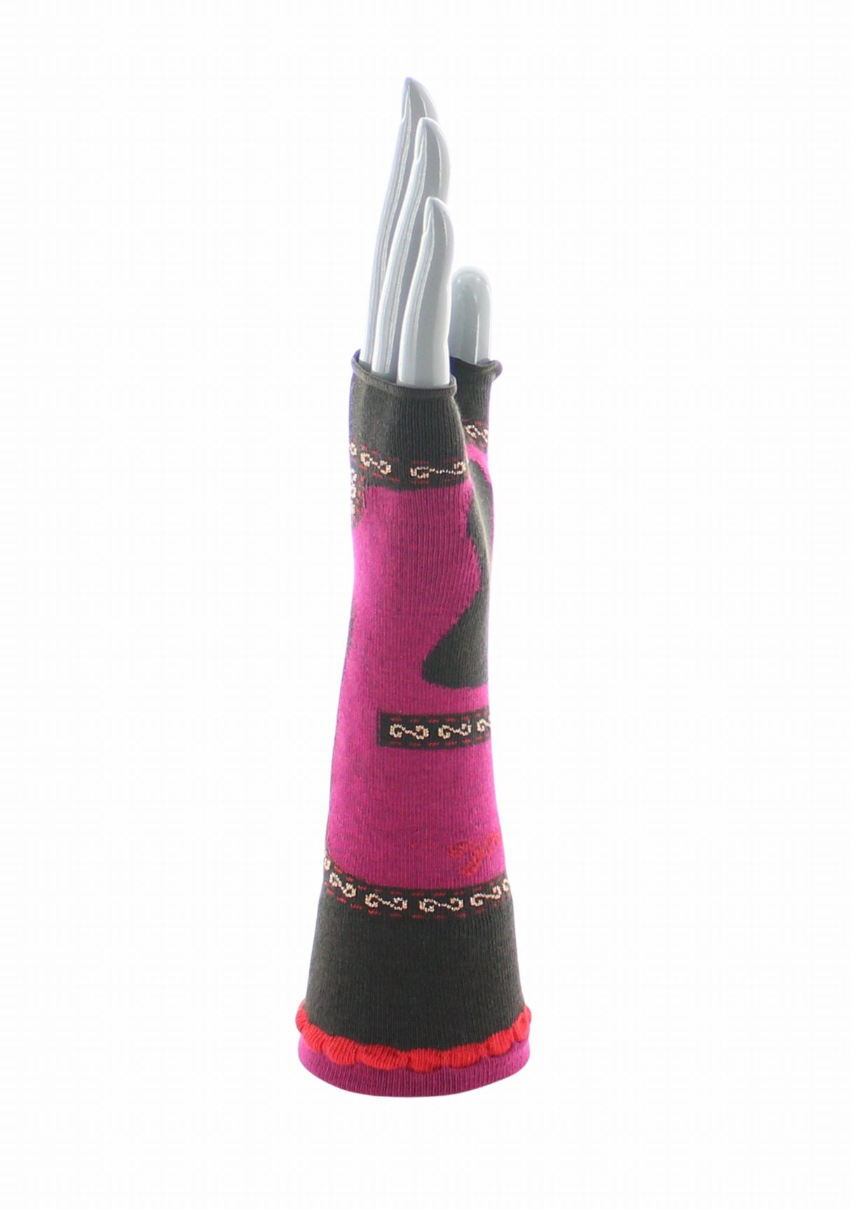 Mitaines femme coton Berthe Veste Napoléonienne FUCHSIA