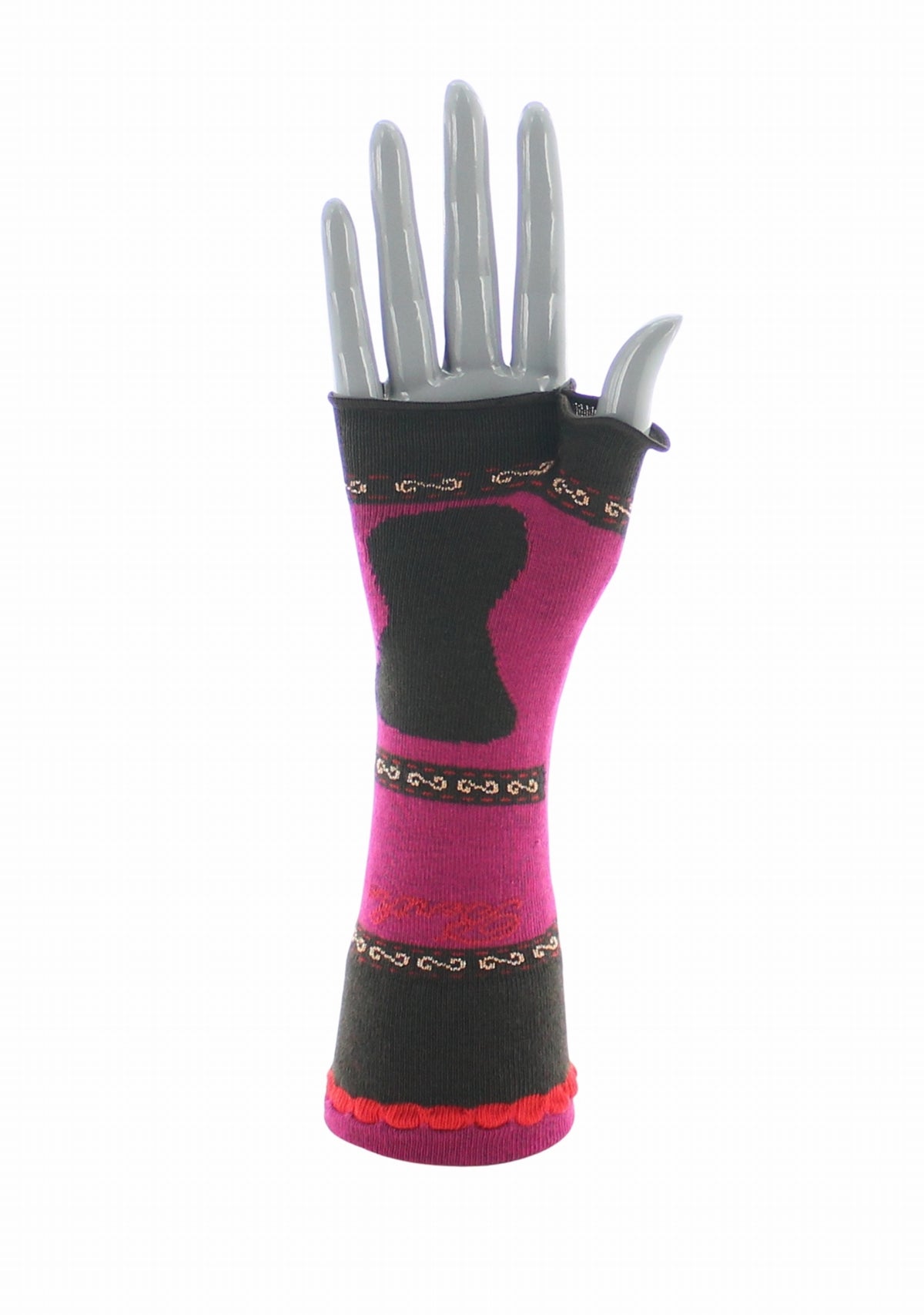 Mitaines femme coton Berthe Veste Napoléonienne FUCHSIA