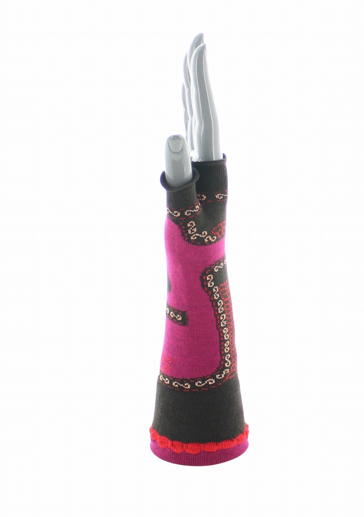 Mitaines femme coton Berthe Veste Napoléonienne FUCHSIA
