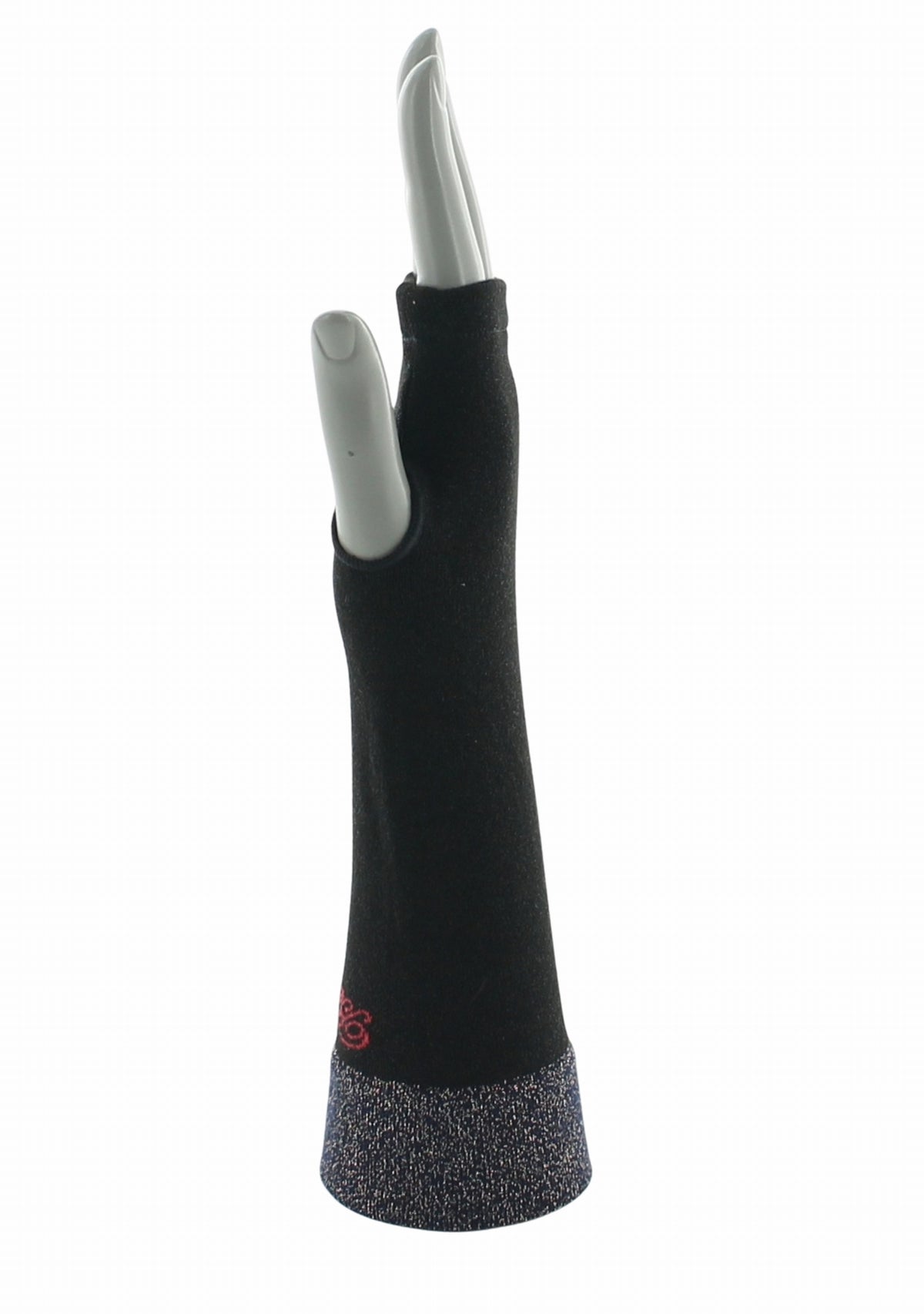 Mitaines femme en viscose et lurex Noir/Marine - Berthe Aux Grands Pieds NOIR/MARINE
