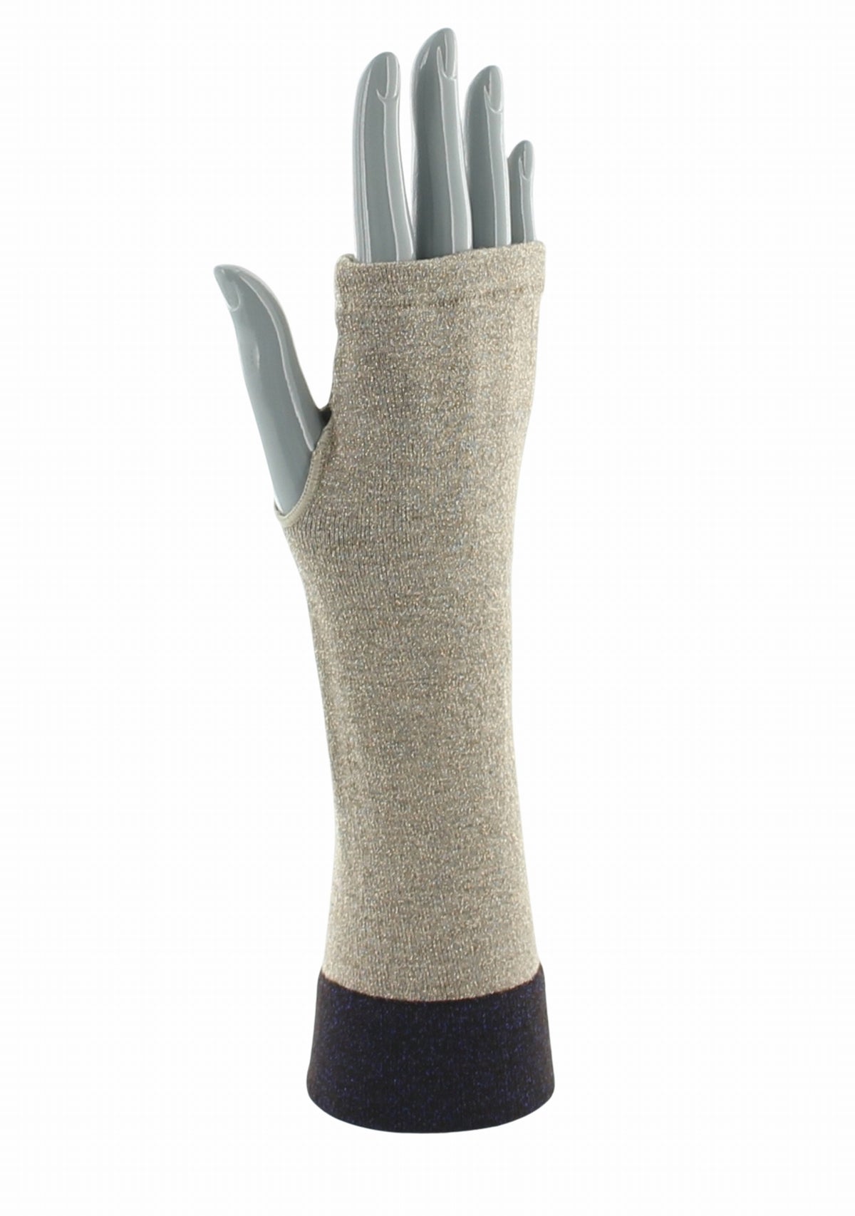 Mitaines femme en viscose et lurex Sable/Violet - Berthe Aux Grands Pieds BEIGE/VIOLET
