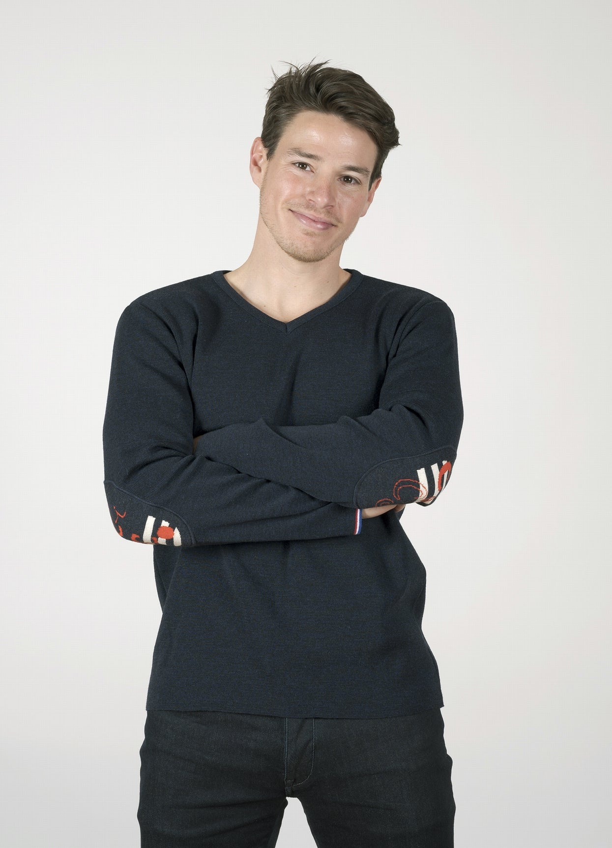 Laine Mérinos Pull Noir Col V Homme Bleu Marine Pull Homme Col V