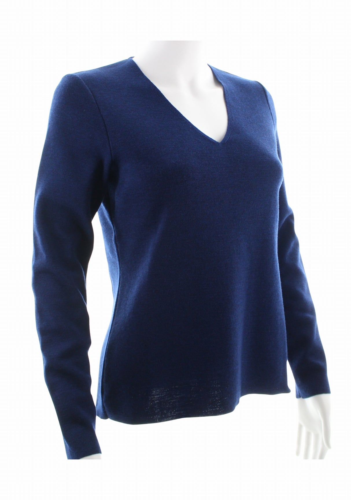 Pull marin femme col V Berthe Bleu royal Fleurs de rose BLEU ROYAL