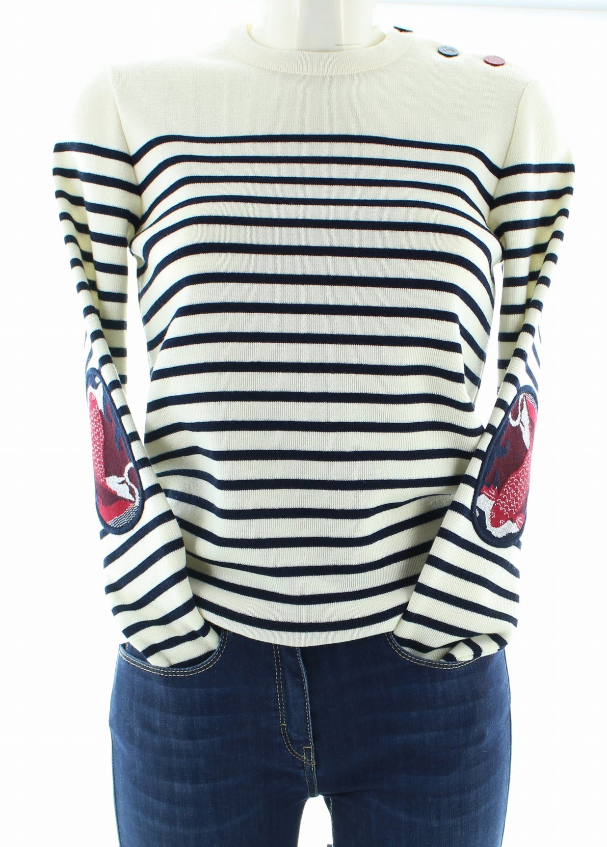 Pull marin Femme rayé Carpe MARINE-ECRU