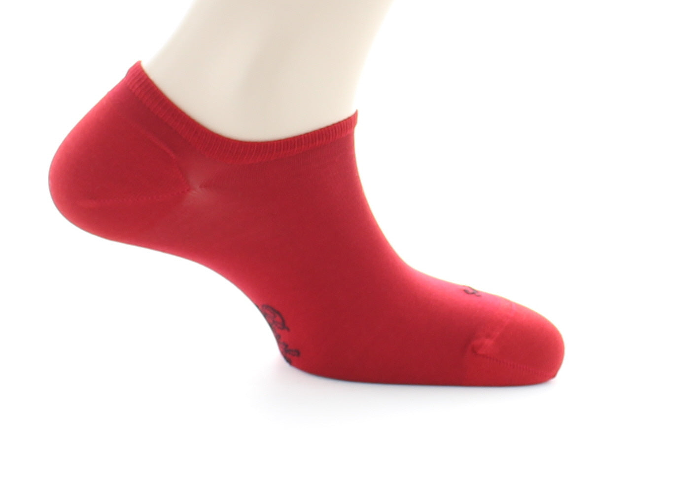 Socquette soie rouge homme Fabrication française Berthe