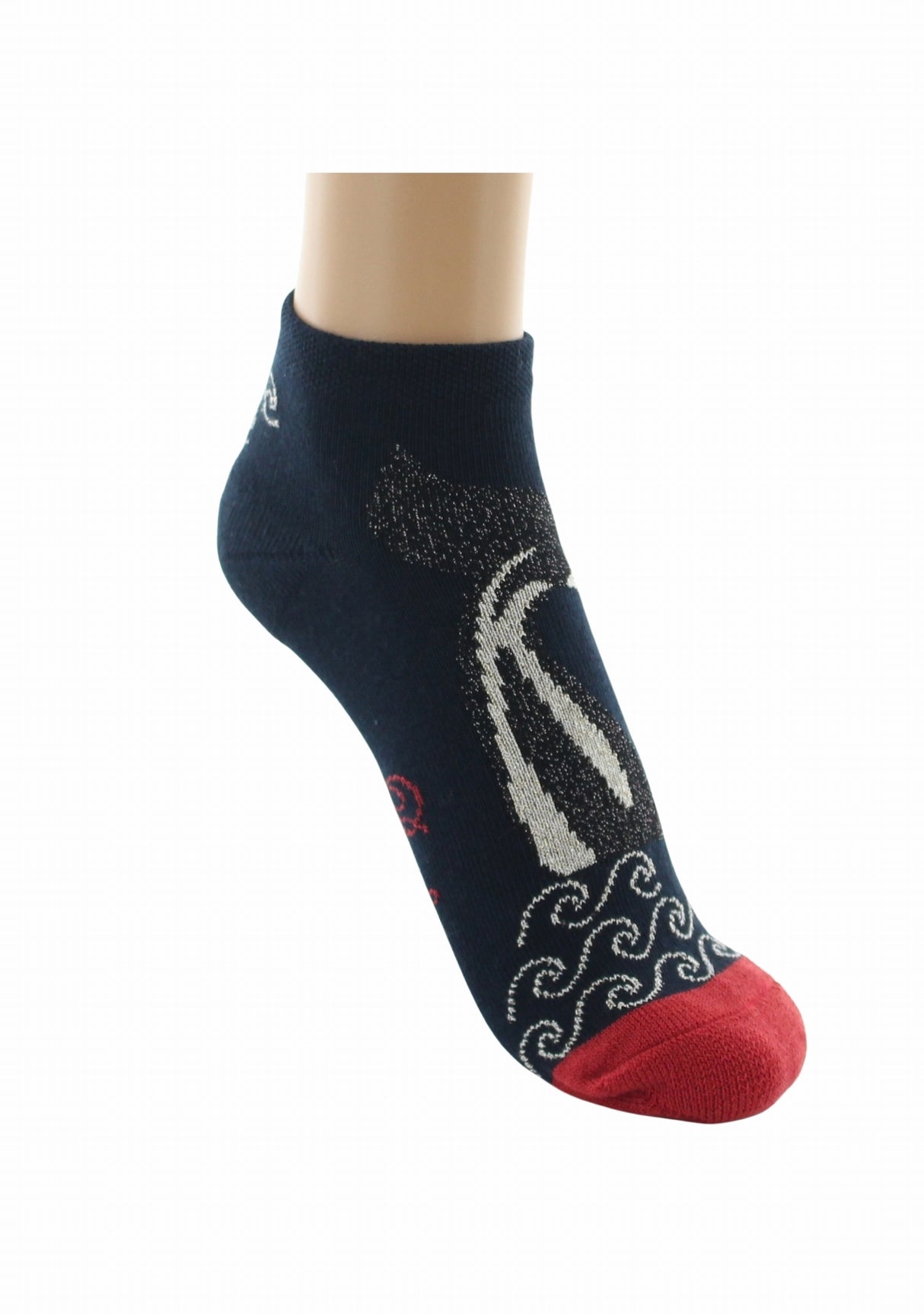 Socquettes coton femme Berthe Aux Grands Pieds baleine marine MARINE