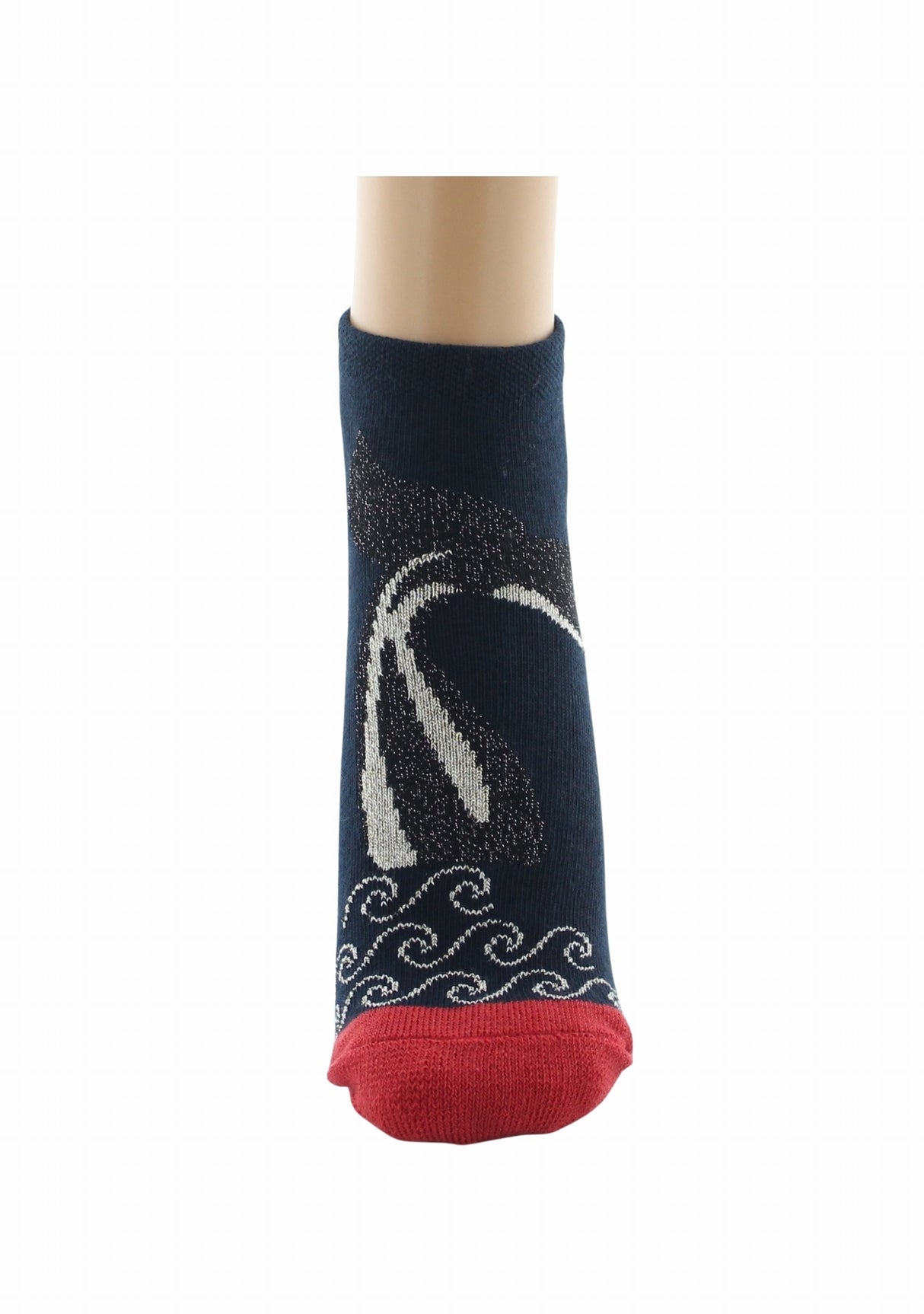 Socquettes coton femme Berthe Aux Grands Pieds baleine marine MARINE
