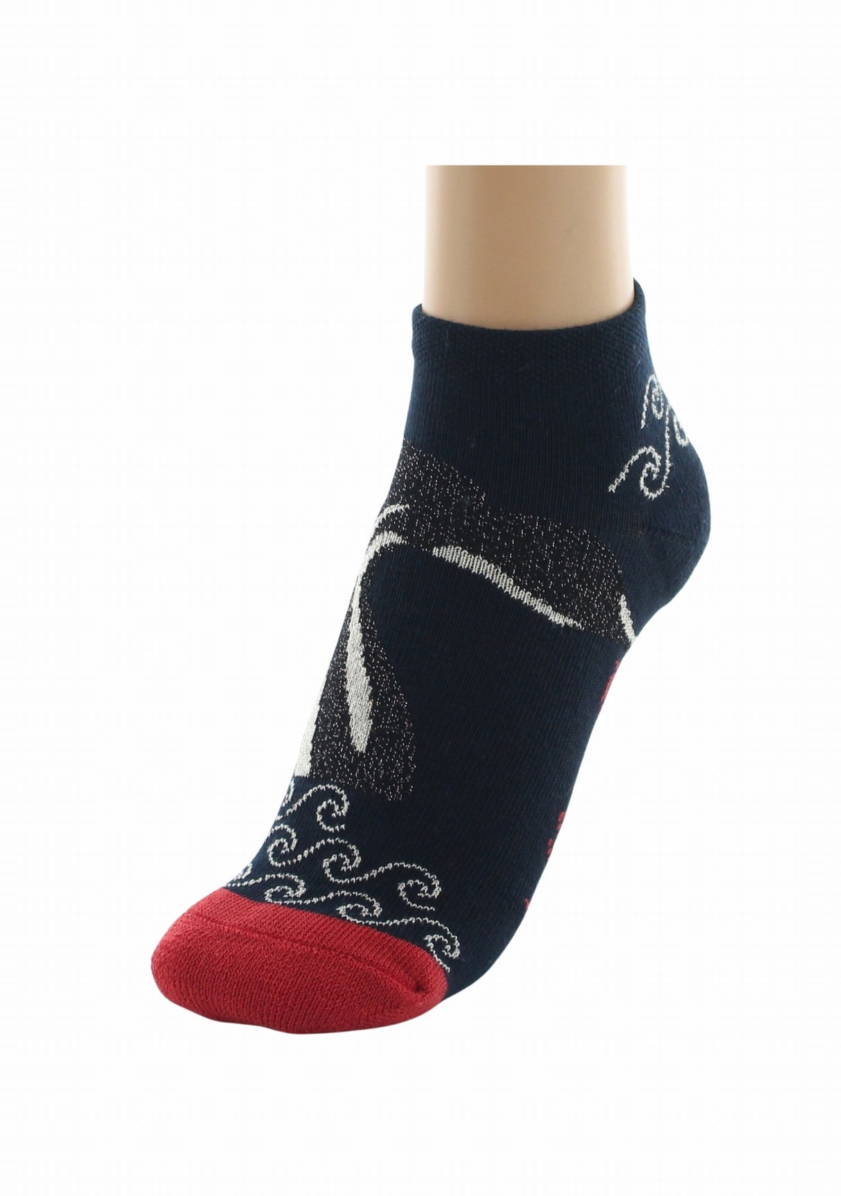Socquettes coton femme Berthe Aux Grands Pieds baleine marine MARINE