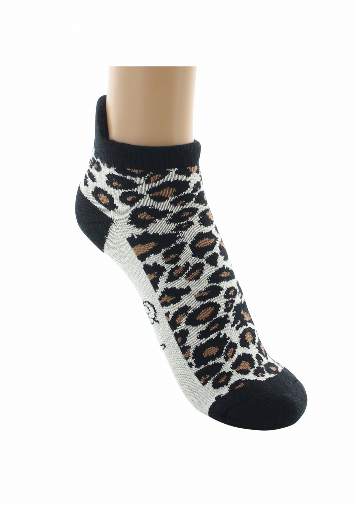 Socquettes coton femme Berthe Aux Grands Pieds léopard ECRU