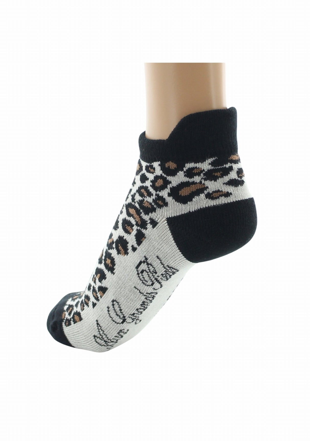 Socquettes coton femme Berthe Aux Grands Pieds léopard ECRU