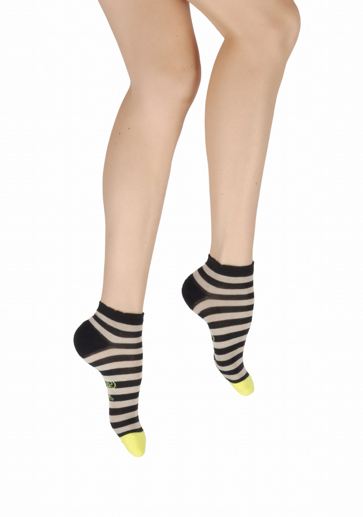Socquettes coton femme Berthe Aux Grands Pieds rayures demi picot MARINE