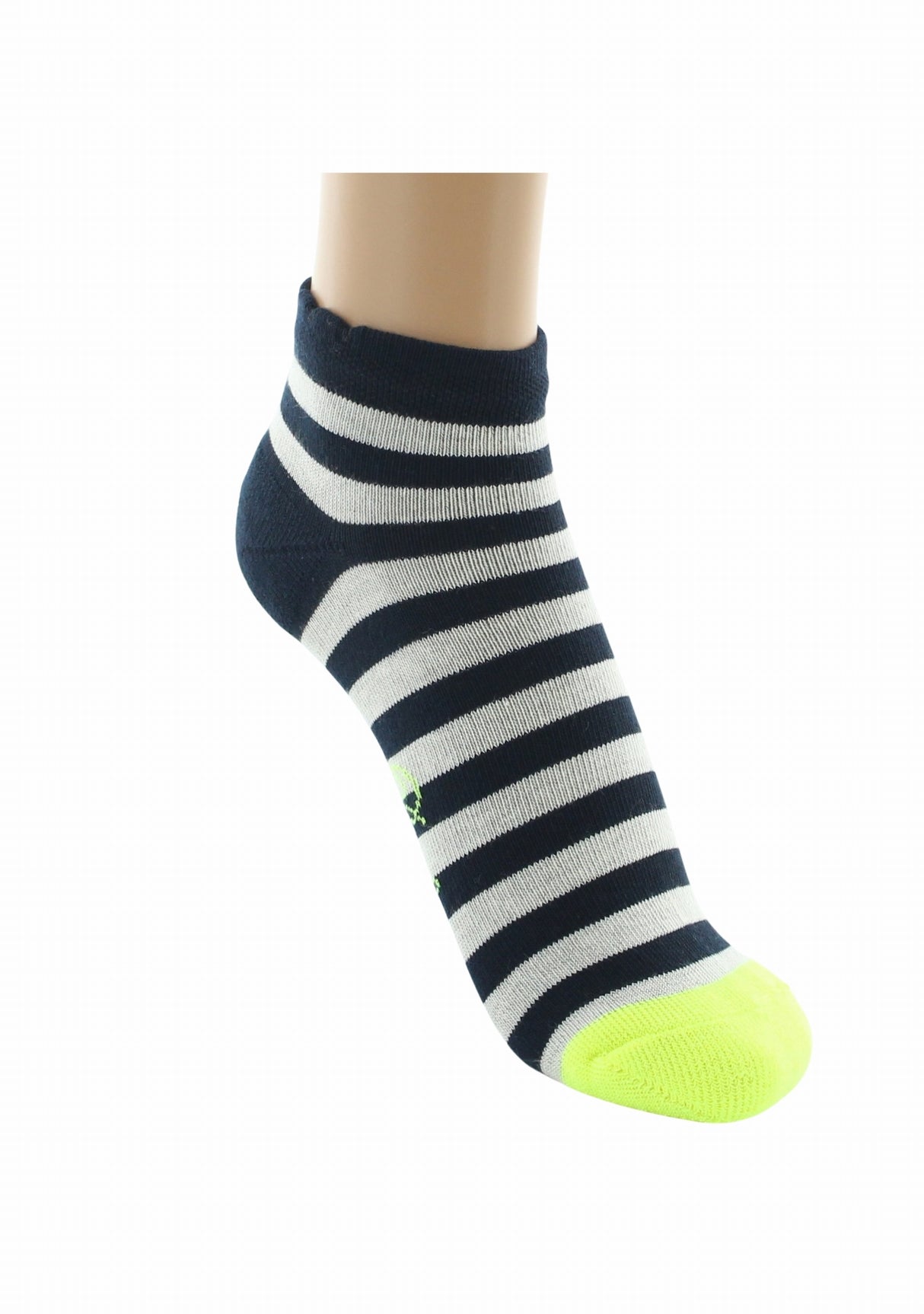 Socquettes coton femme Berthe Aux Grands Pieds rayures demi picot MARINE