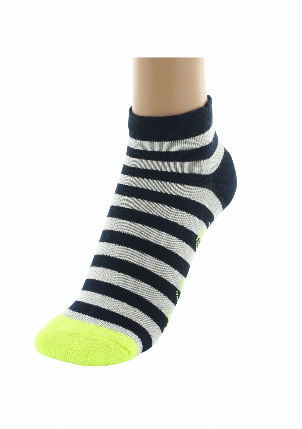 Socquettes coton femme Berthe Aux Grands Pieds rayures demi picot MARINE