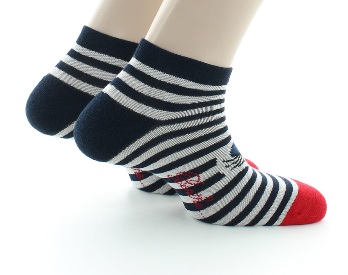 Socquettes de sport Clin d'Oeil MARINE-ECRU