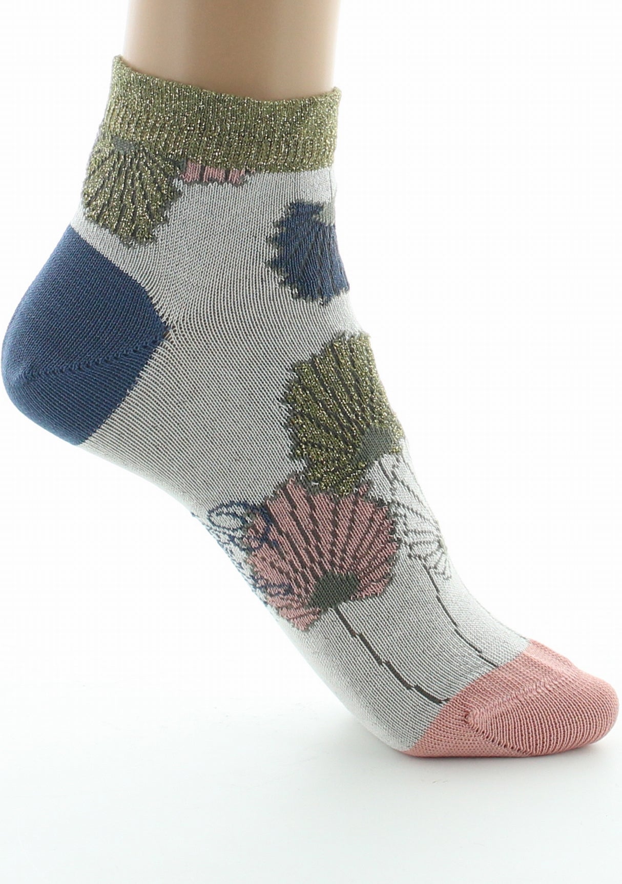 Socquettes femme fil d'Ecosse Monnaie du Pape IVOIRE