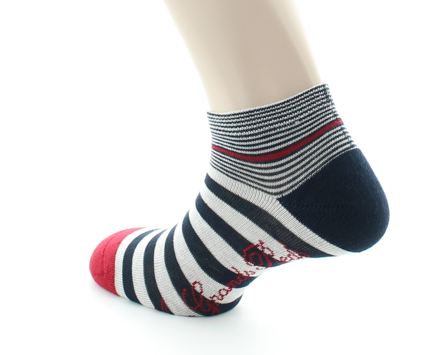 Socquettes Rayées Style marin ECRU-MARINE