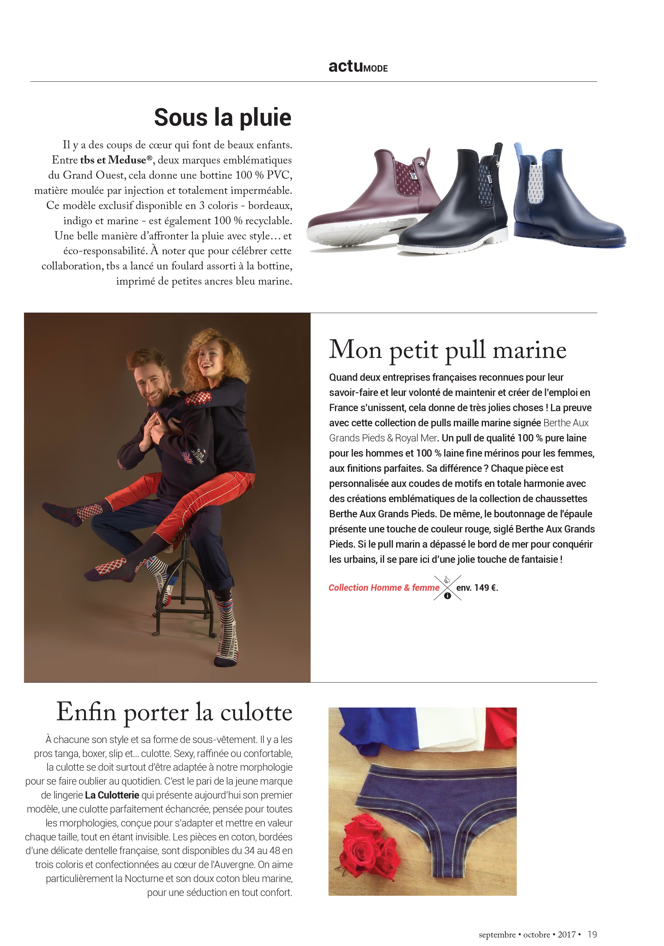 On parle de notre Pull Marin dans le magazine Mag'In france