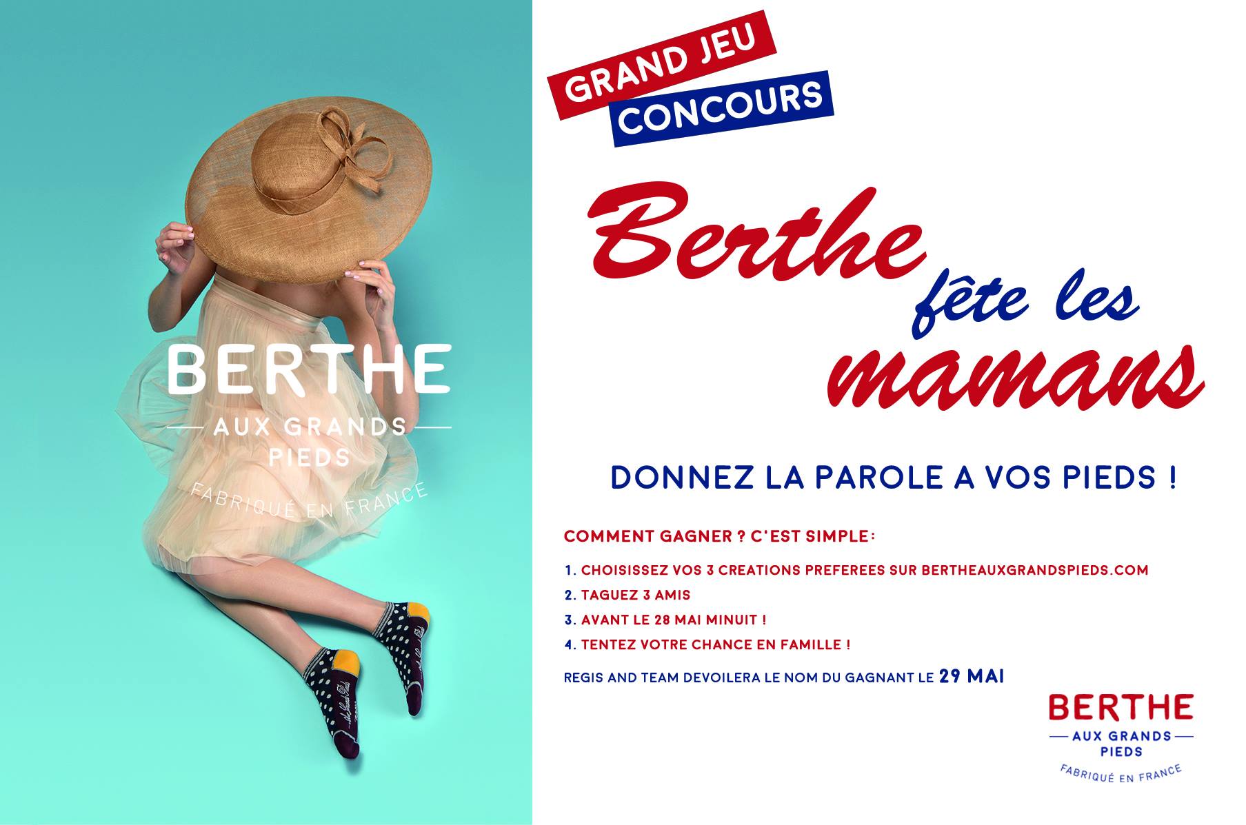 Berthe fête les mamans ! Jouez et gagnez 3 paires de chaussettes de votre choix ! Go mes princesses !