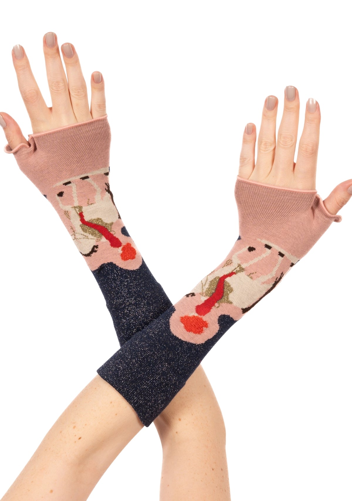 Mitaines femme en coton motif Cavalière