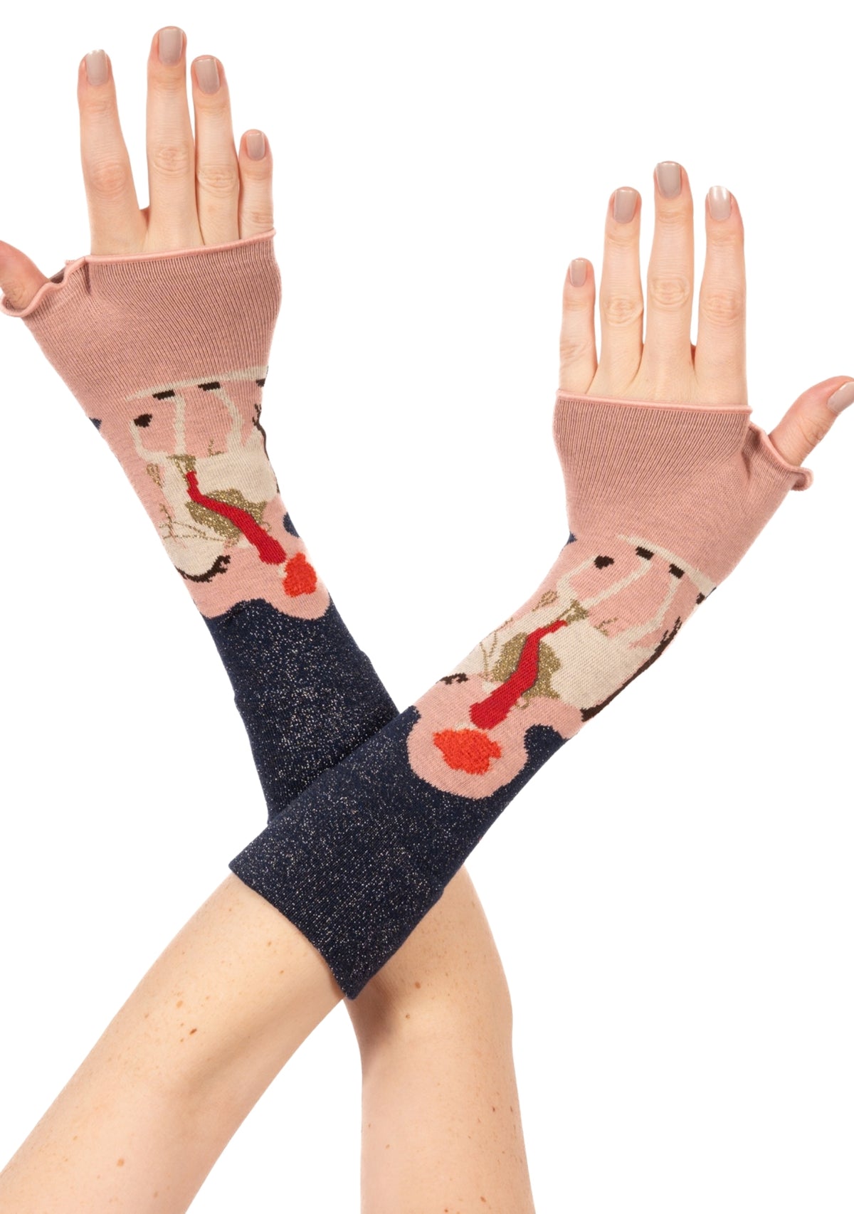 Mitaines femme en coton motif Cavalière