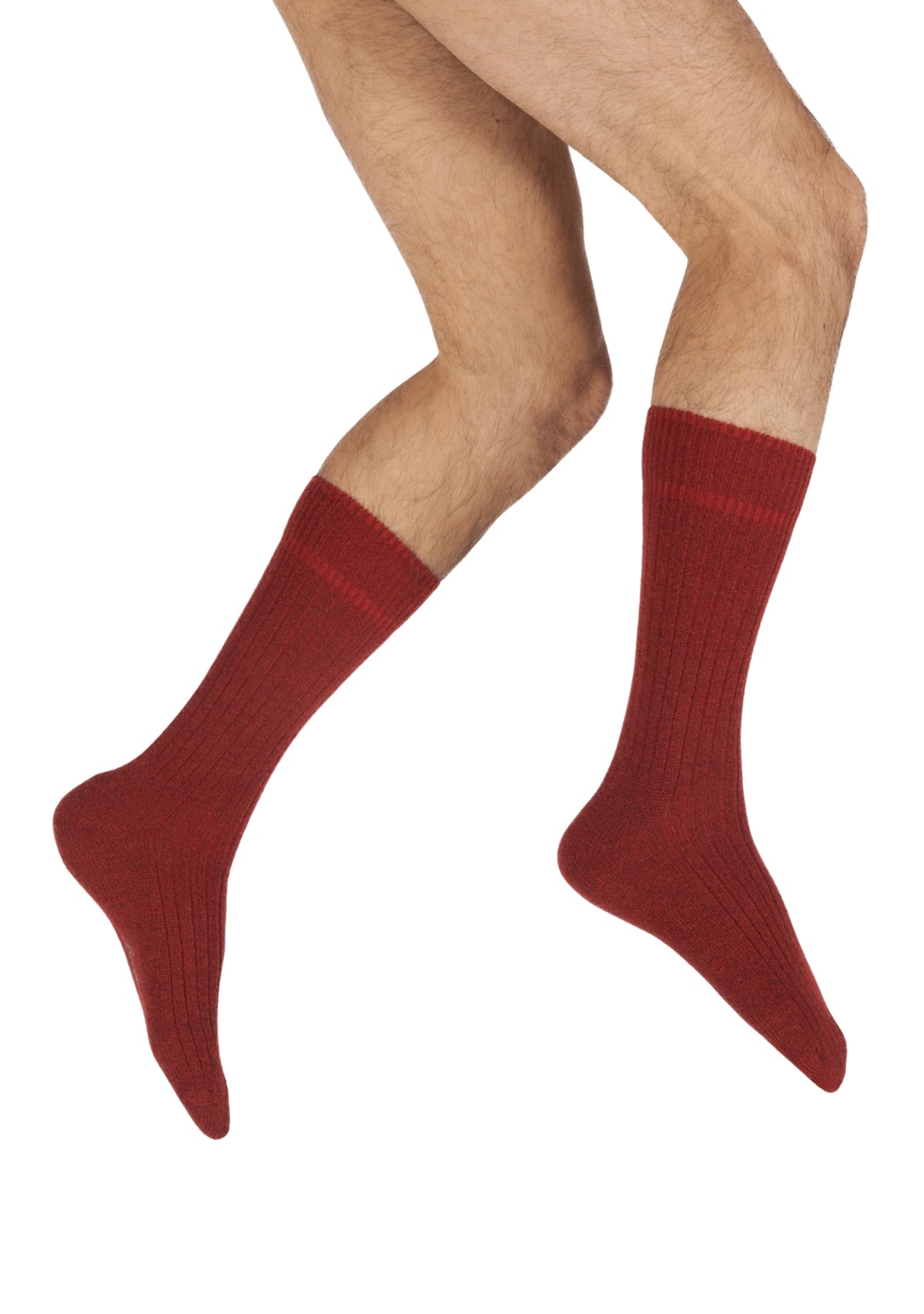 Chaussettes homme en Baby Alpaga rouge chiné