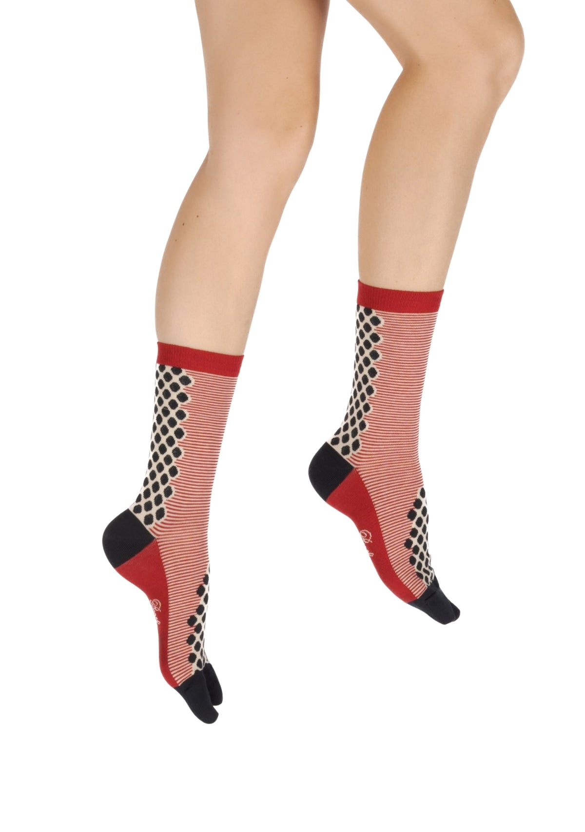Chaussettes japonaises Tabi mixtes à pois et rayures