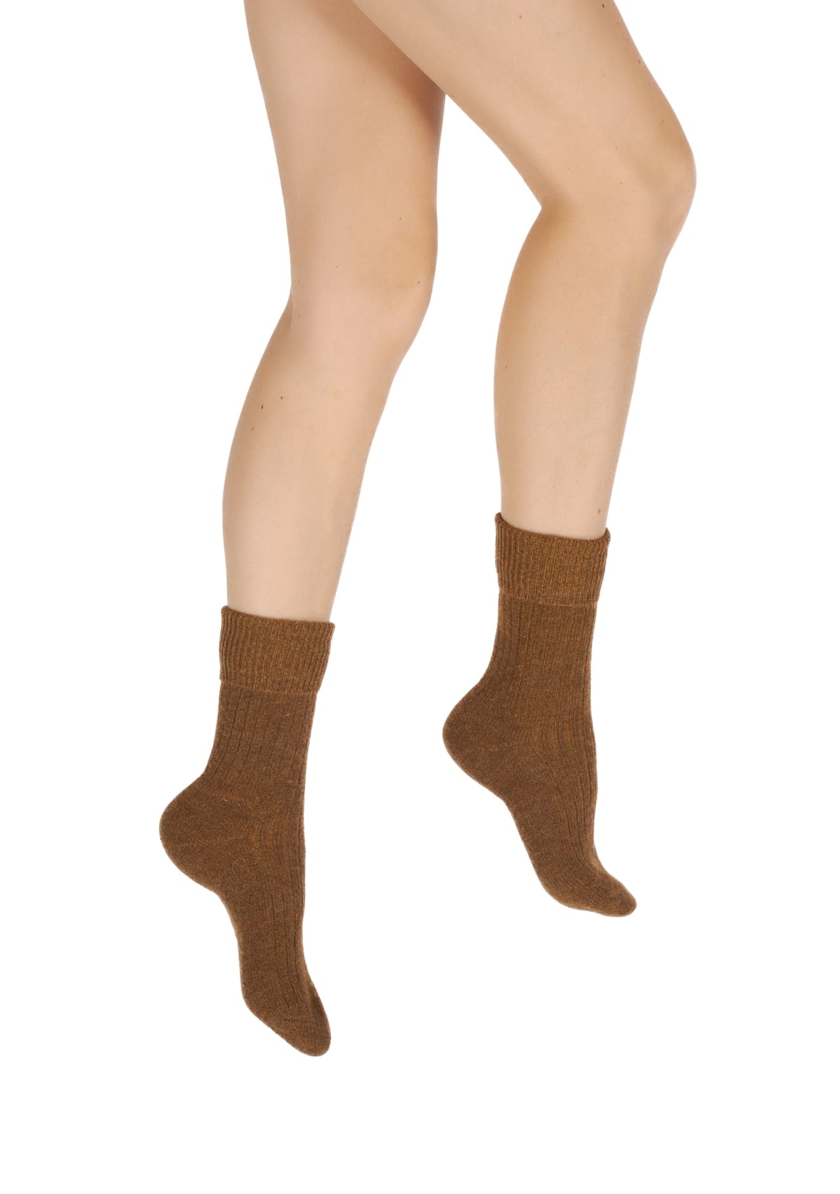 Chaussettes femme en Baby Alpaga miel chiné