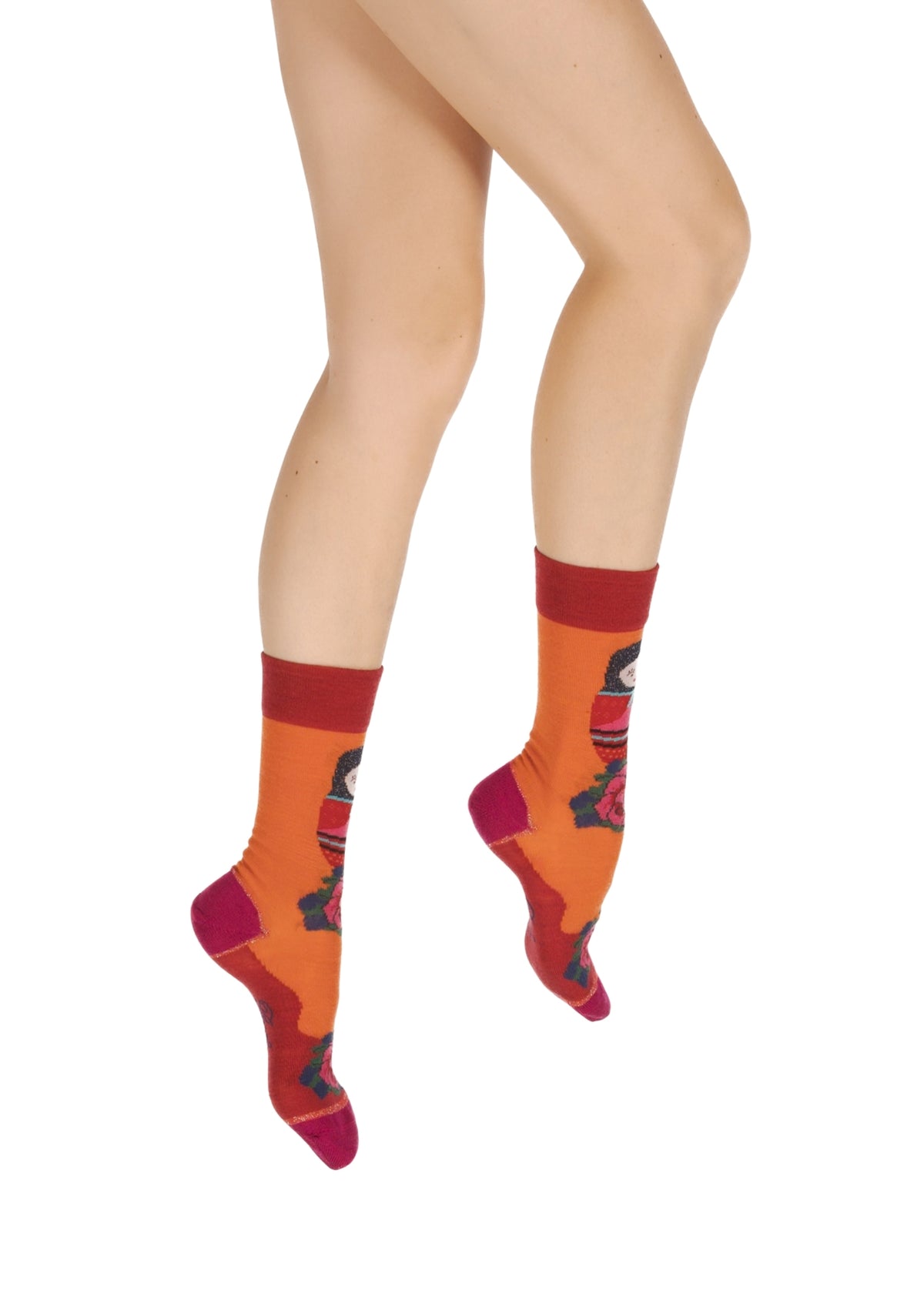 Chaussettes femme en laine motif Matriochka