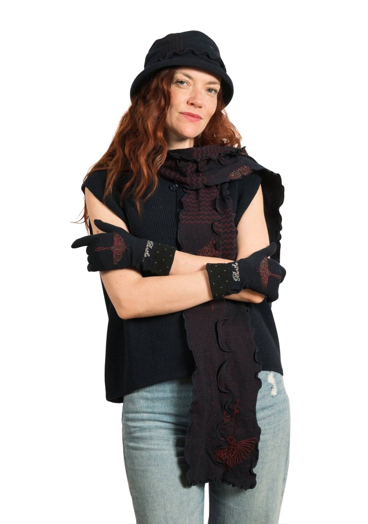 Chapeau femme en coton motif Grue Sauvage
