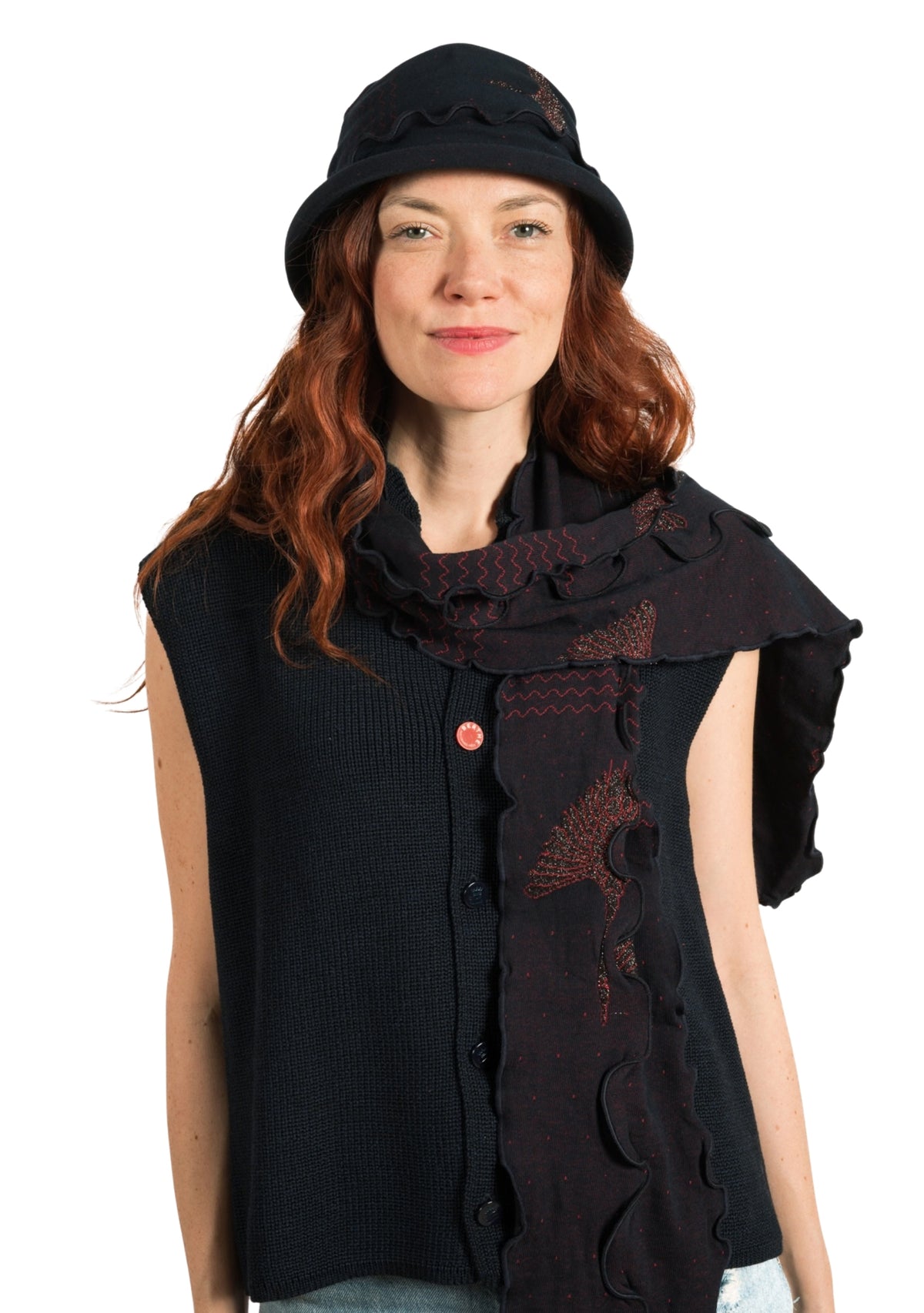 Chapeau femme en coton motif Grue Sauvage