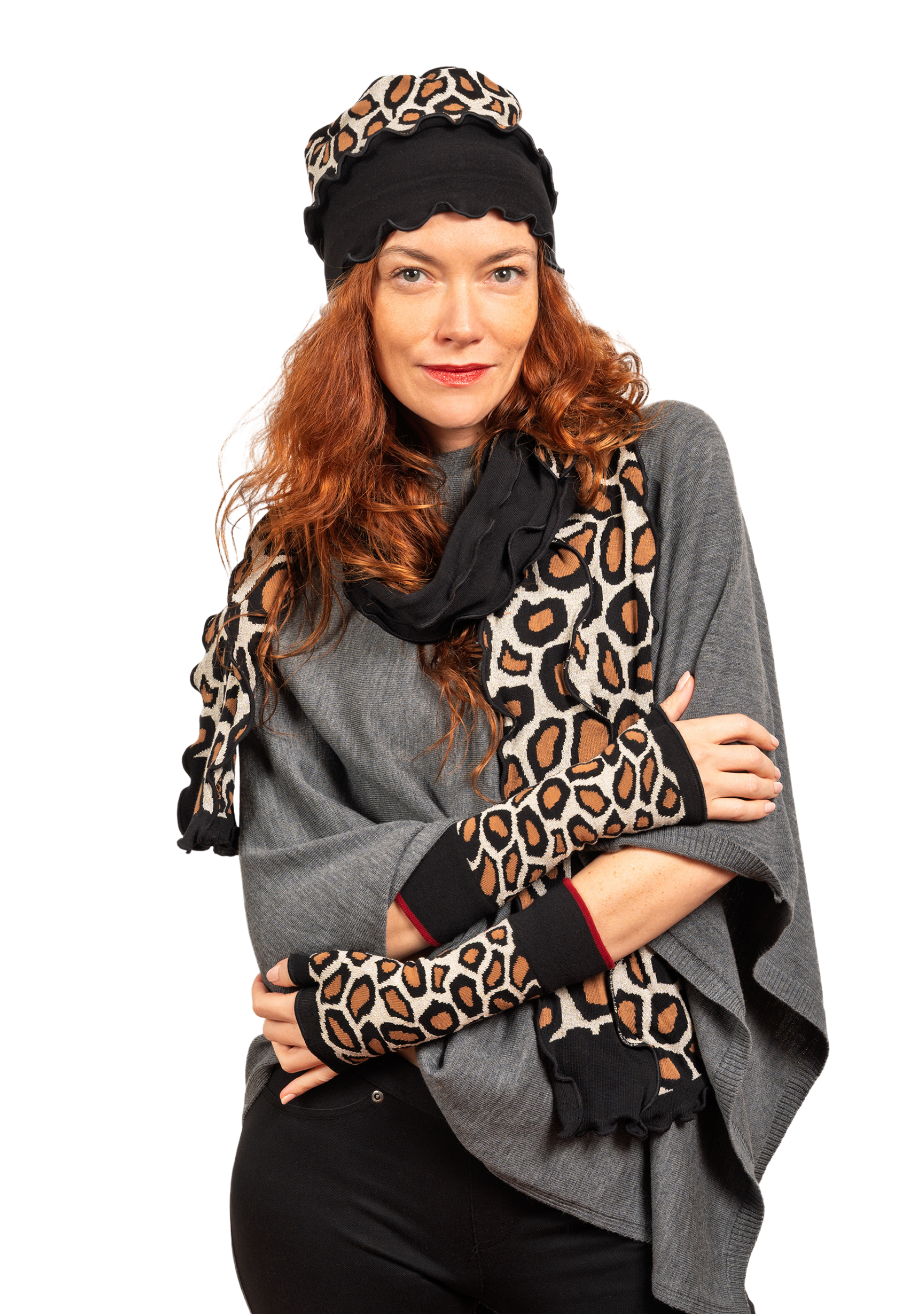 Chapeau femme en coton Léopard