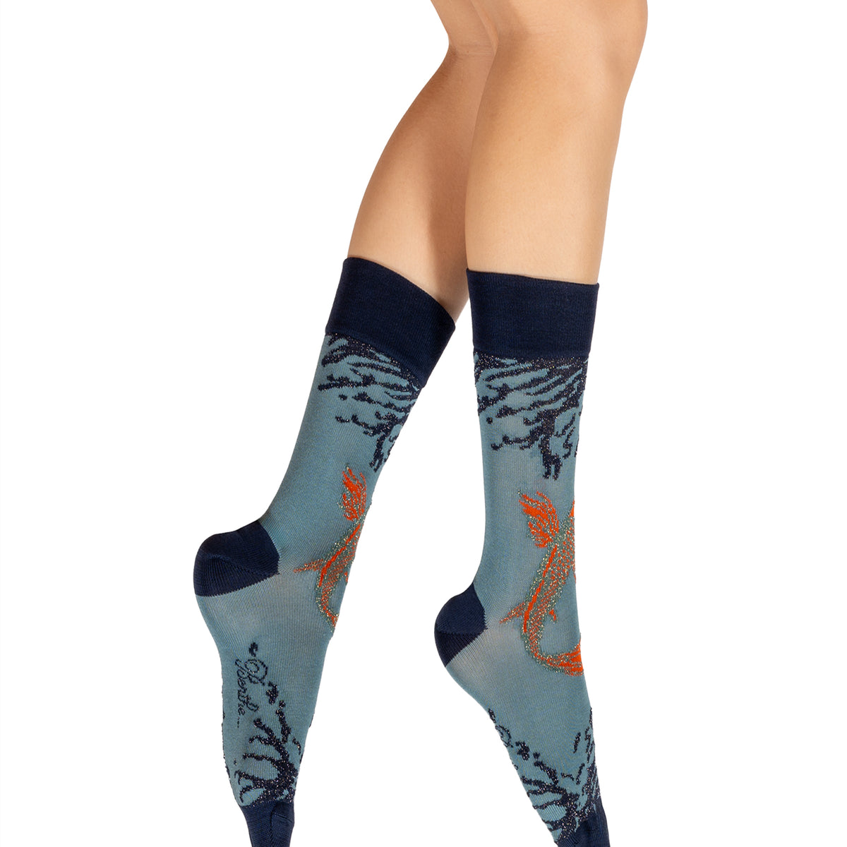 Chaussettes femme fil d'Ecosse Poisson Japonais - Main Image