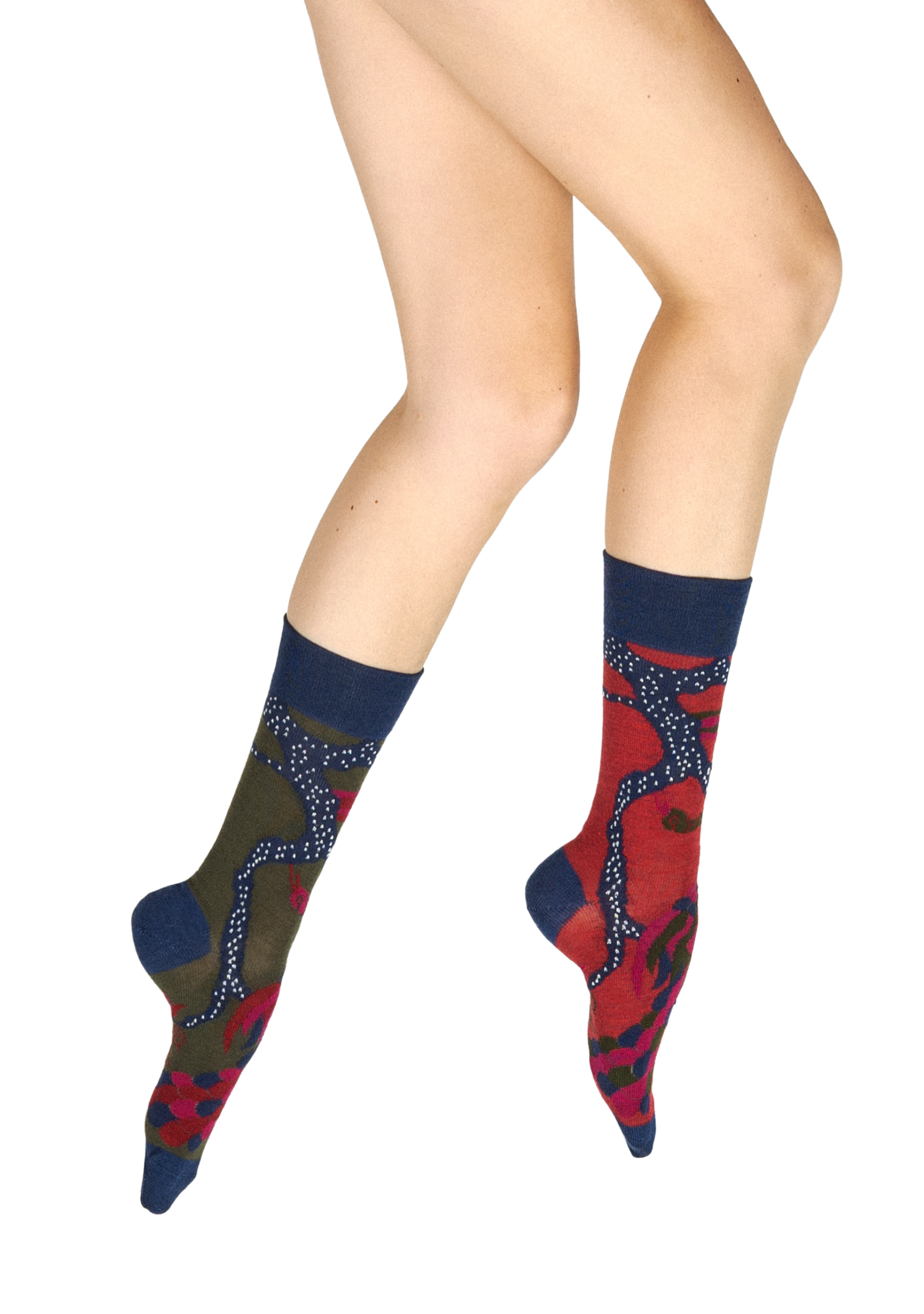 Chaussettes femme en laine peignée Le Paon
