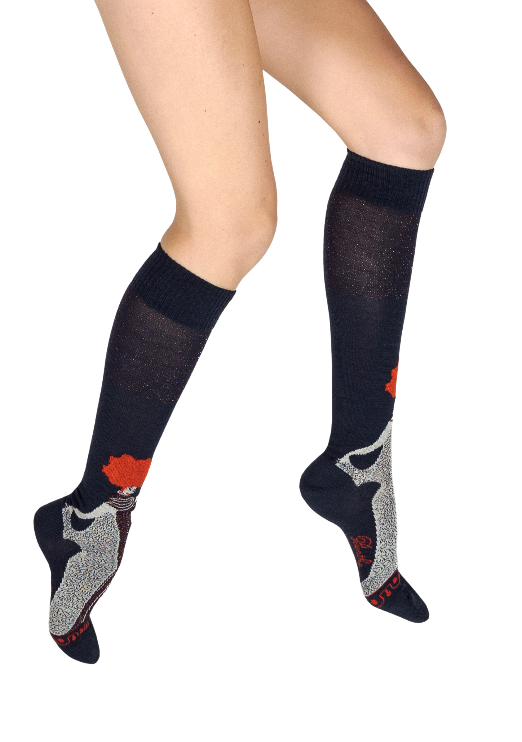 Chaussettes hautes femme en laine mérinos peignée La Femme 1900