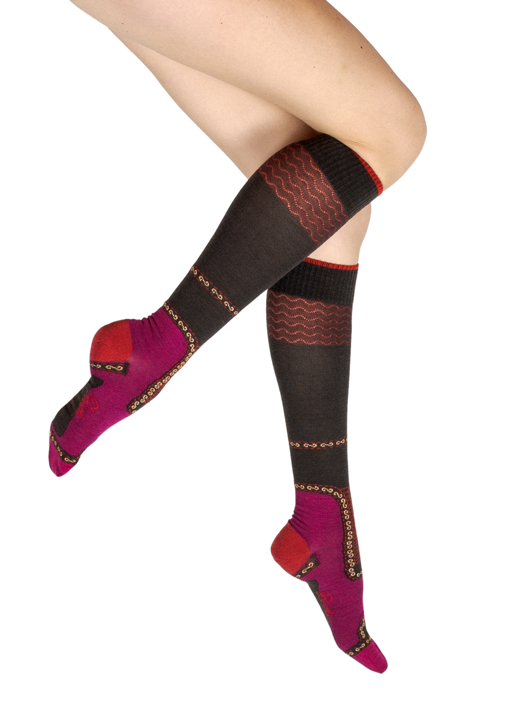 Chaussettes hautes femme en laine peignée mérinos Veste Napoléonienne