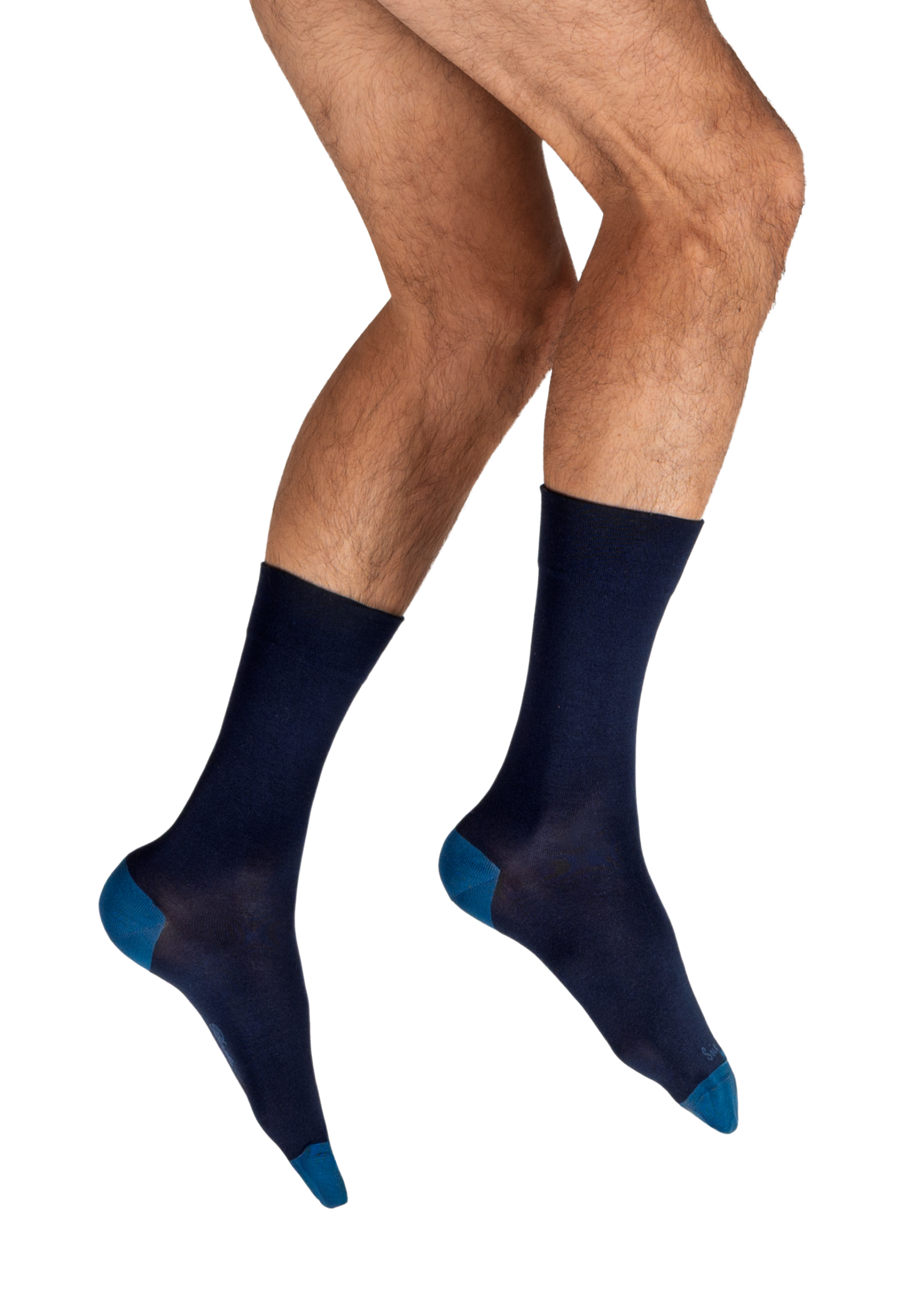 Chaussettes homme en soie non-comprimantes Marine/Bleu nuit
