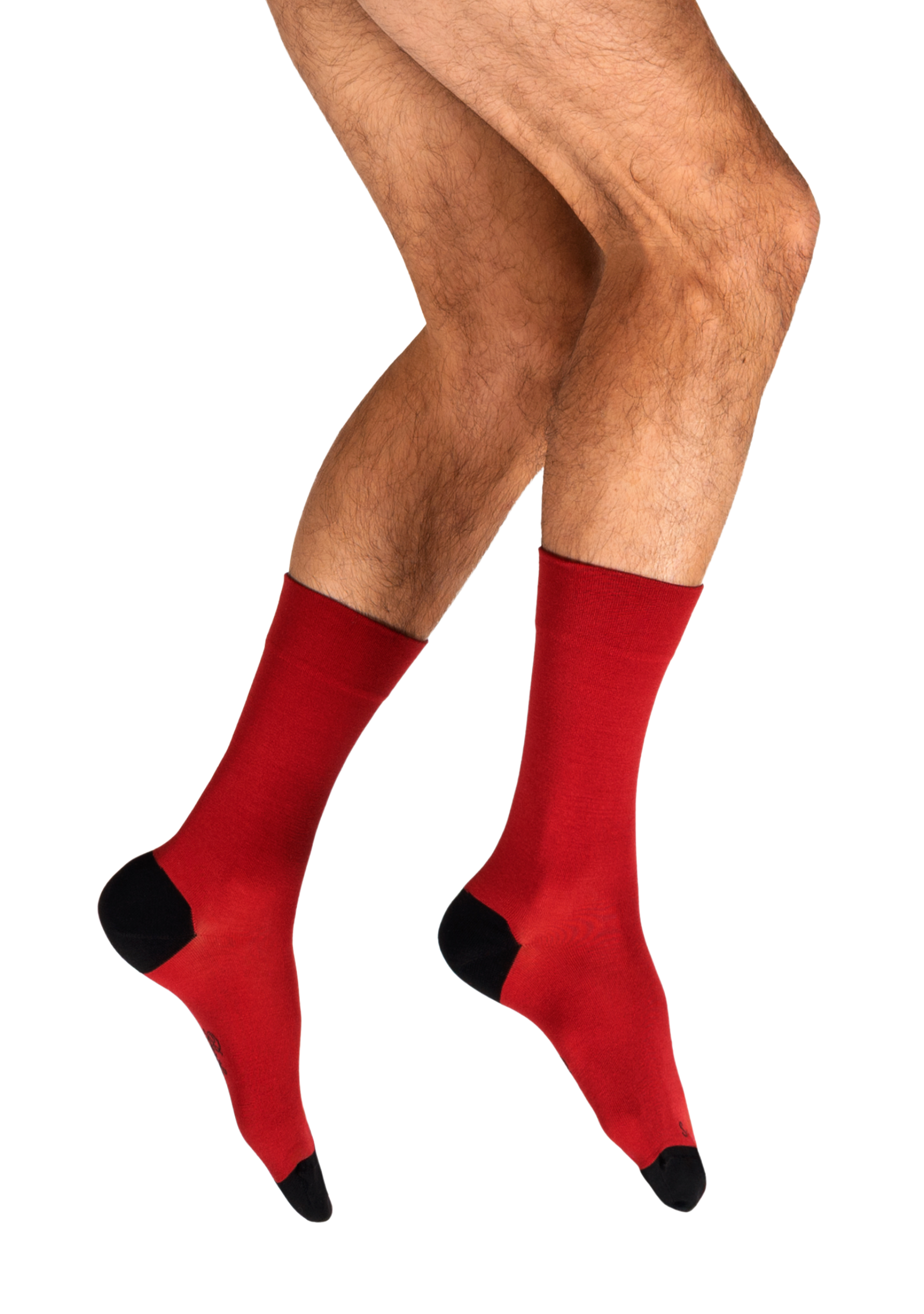 Chaussettes homme en soie non-comprimantes Rouge/Noir