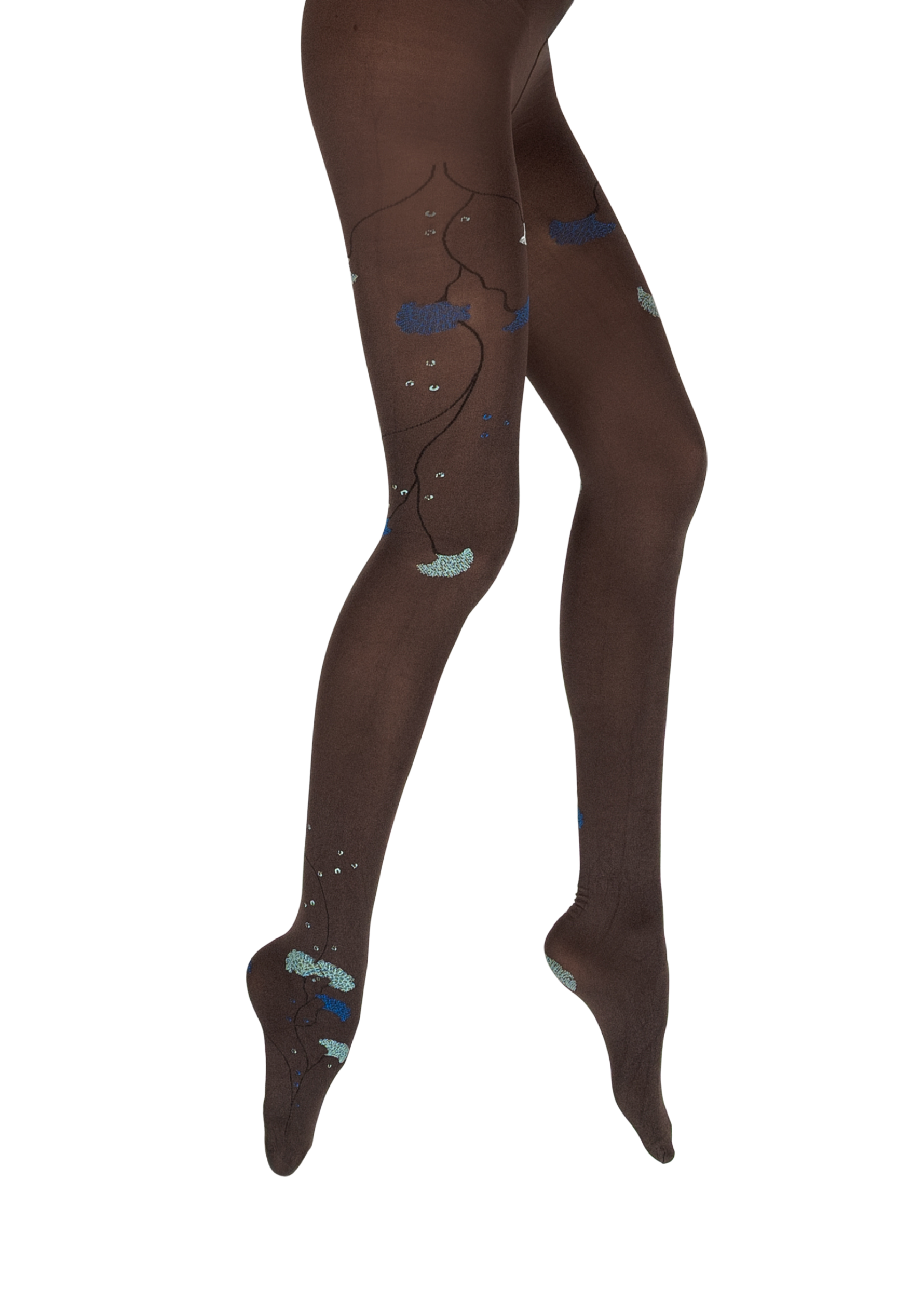 Collants femme 40D - Albizia - Marron/Bleu/Vert