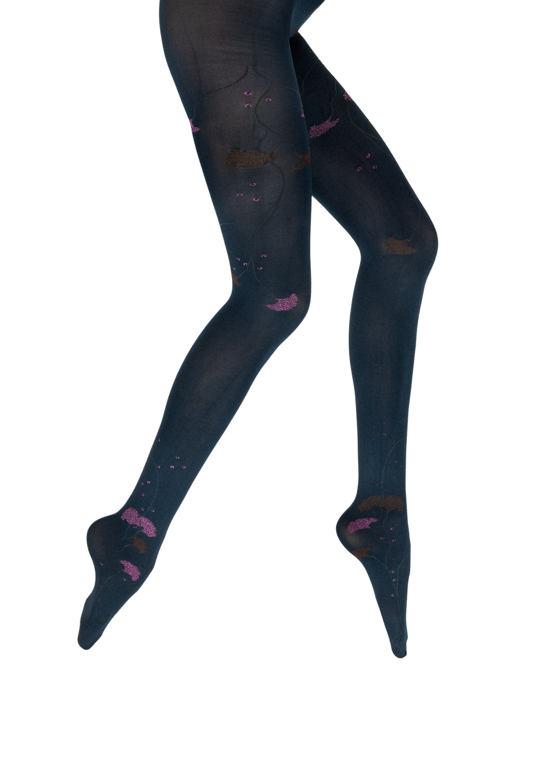 Collants femme 40D - Albizia - Marine/Rose