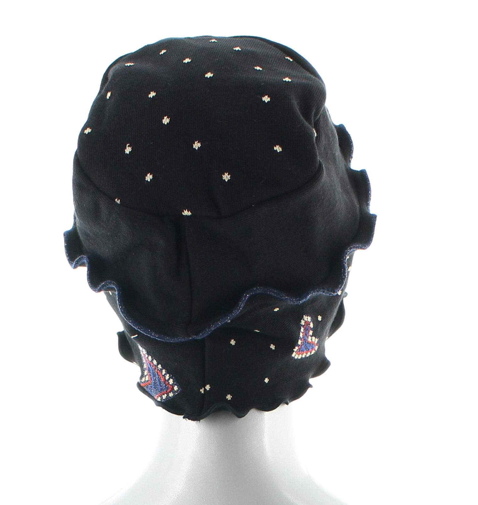 Bonnet femme coton cœur NOIR