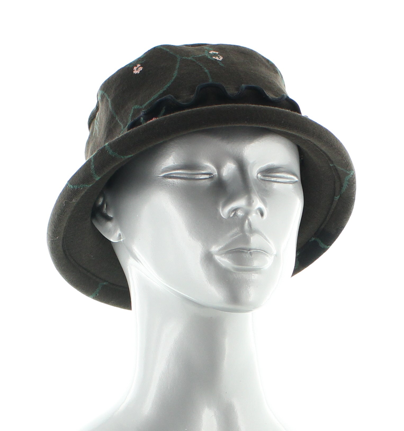 Chapeau coton femme fleurs MARRON