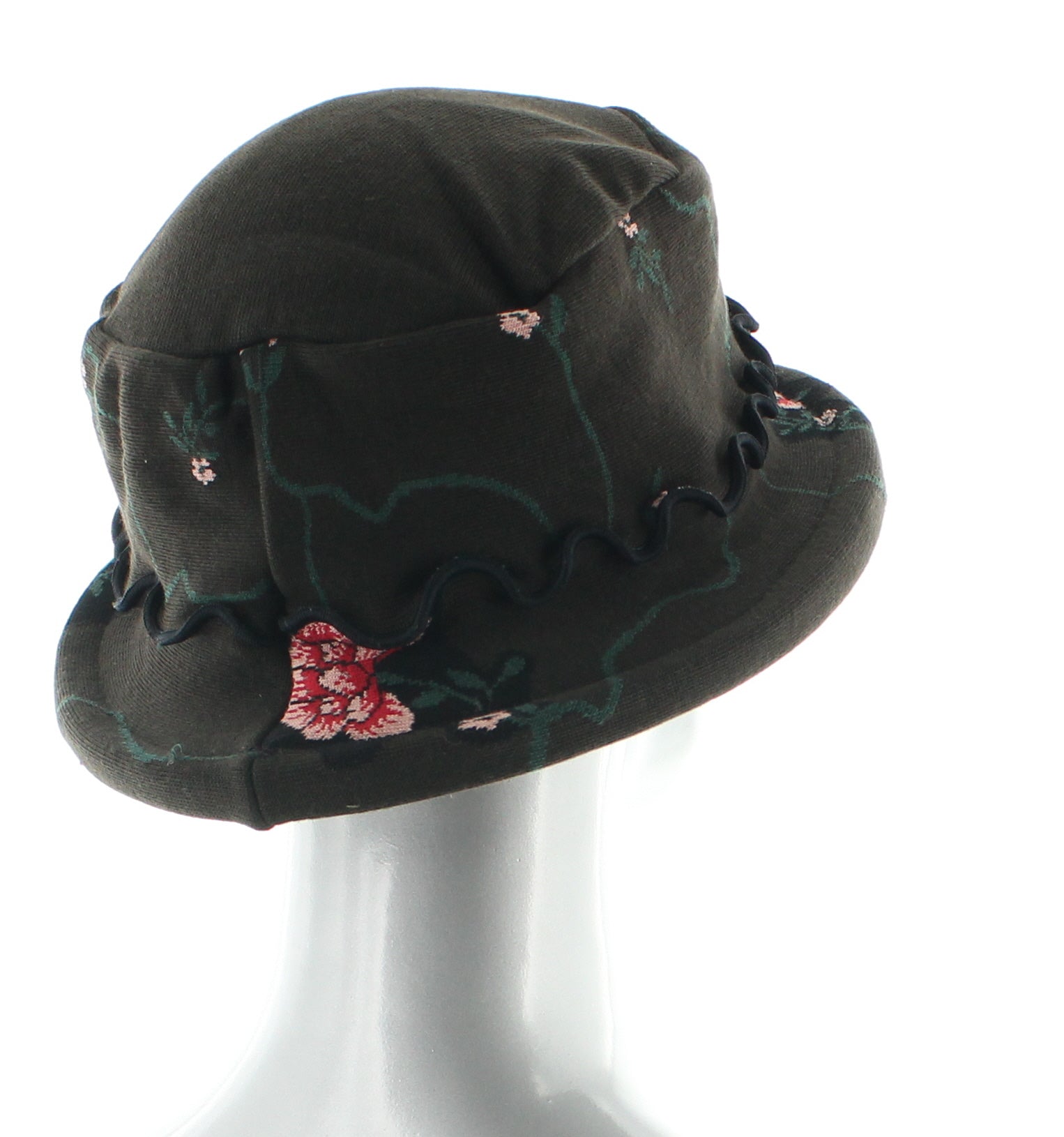 Chapeau coton femme fleurs MARRON