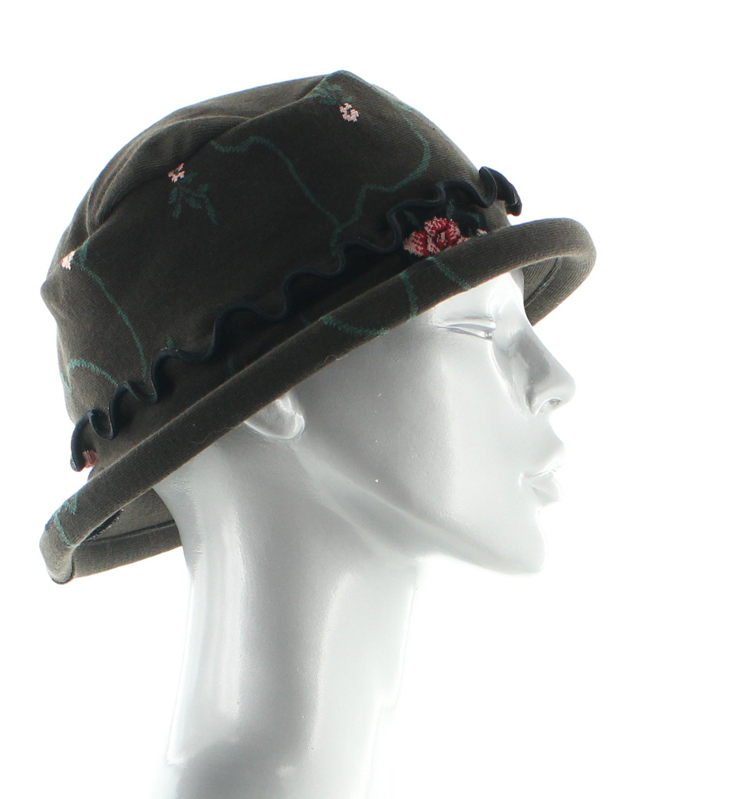 Chapeau coton femme fleurs MARRON