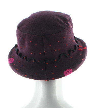 Chapeau femme coton couleurs d'automne BORDEAUX